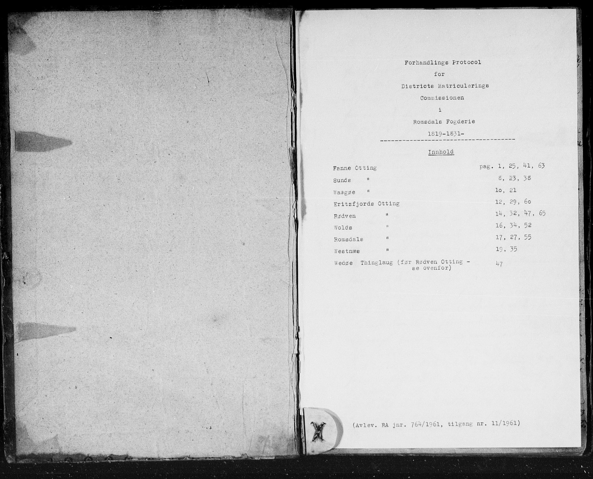 Hovedmatrikkelkommisjonen, AV/RA-S-1529, 1819-1831