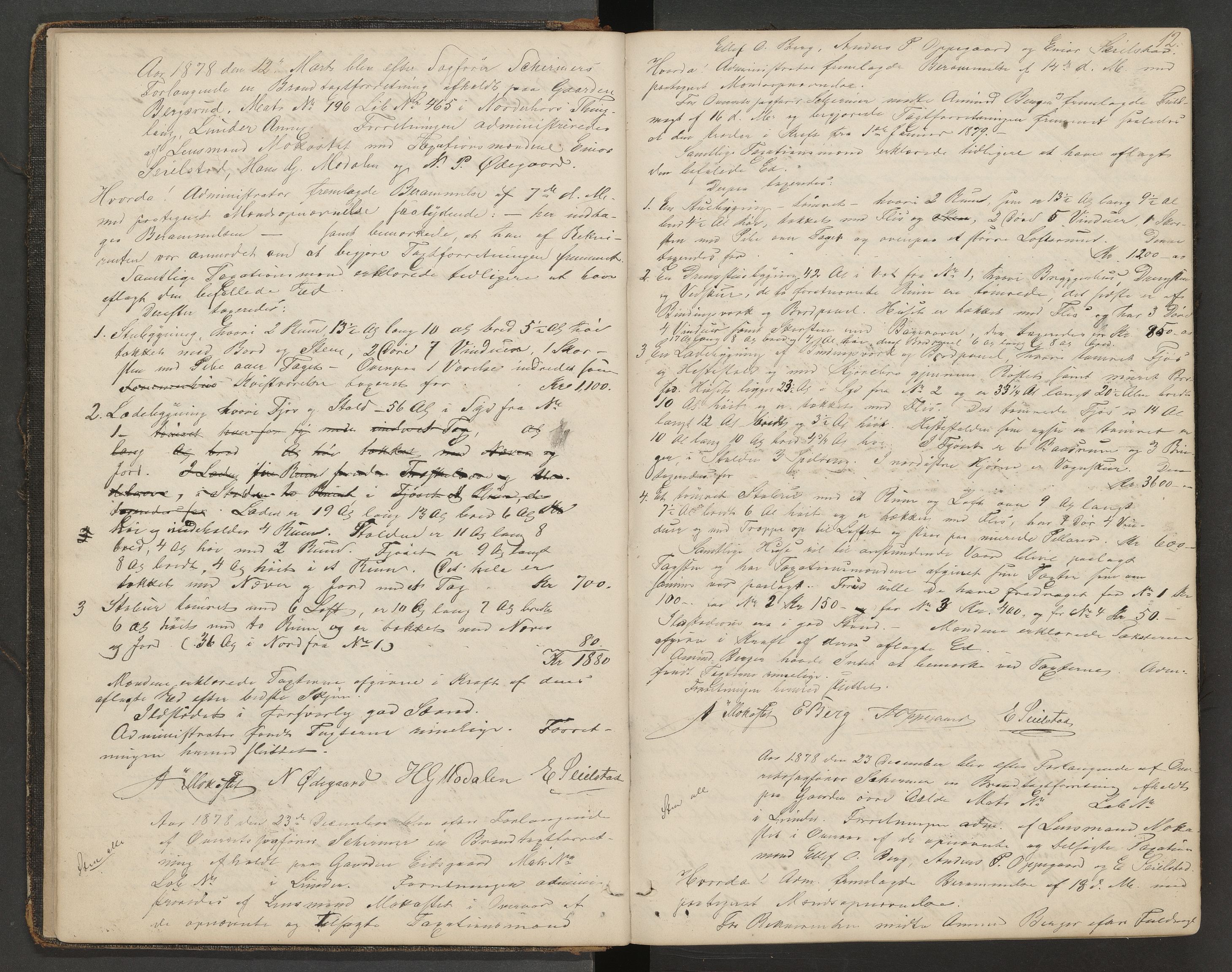 Lunder lensmannskontor, AV/SAKO-A-619/Y/Yc/Yca/L0001: Branntakstprotokoll, 1873-1925