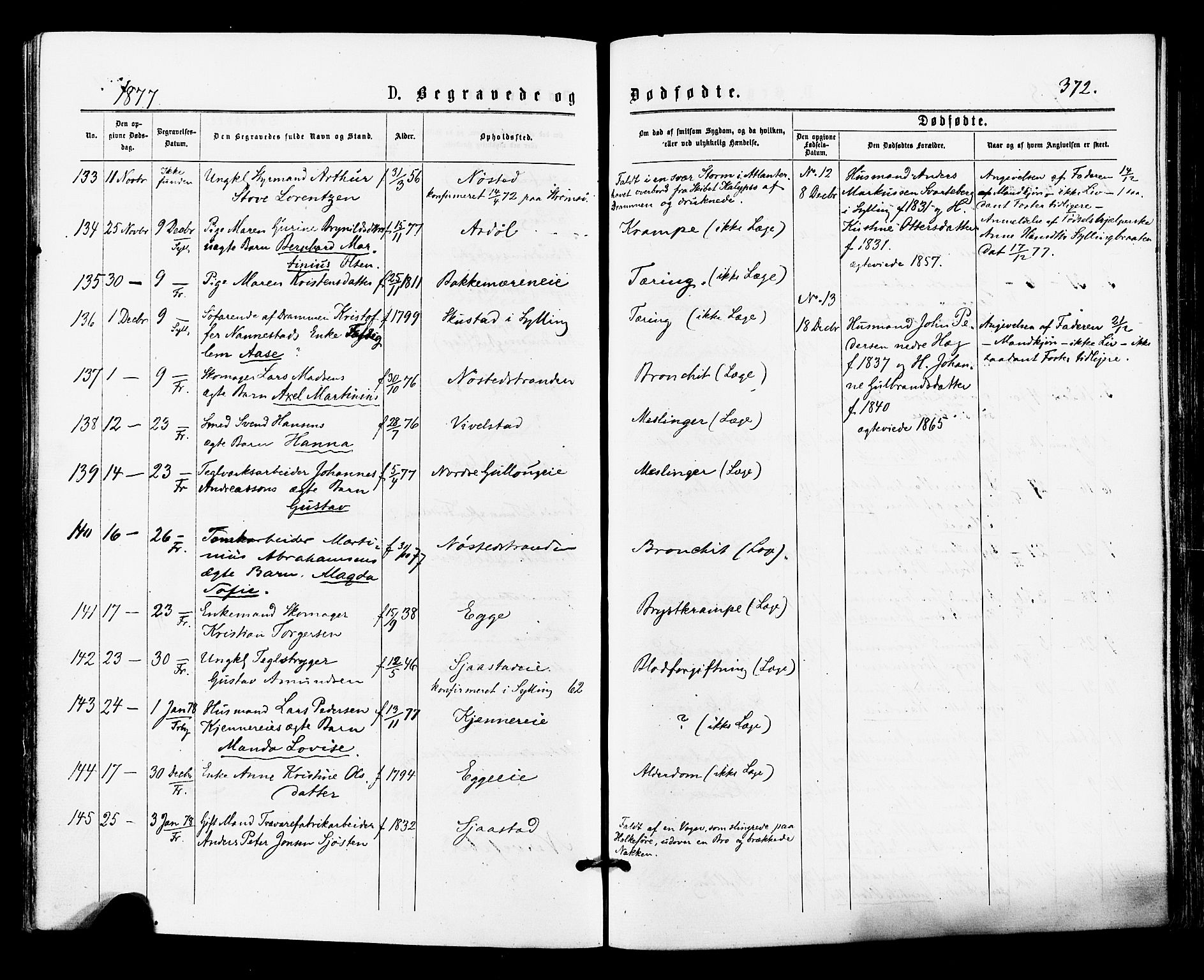 Lier kirkebøker, AV/SAKO-A-230/F/Fa/L0014: Ministerialbok nr. I 14, 1875-1882, s. 372