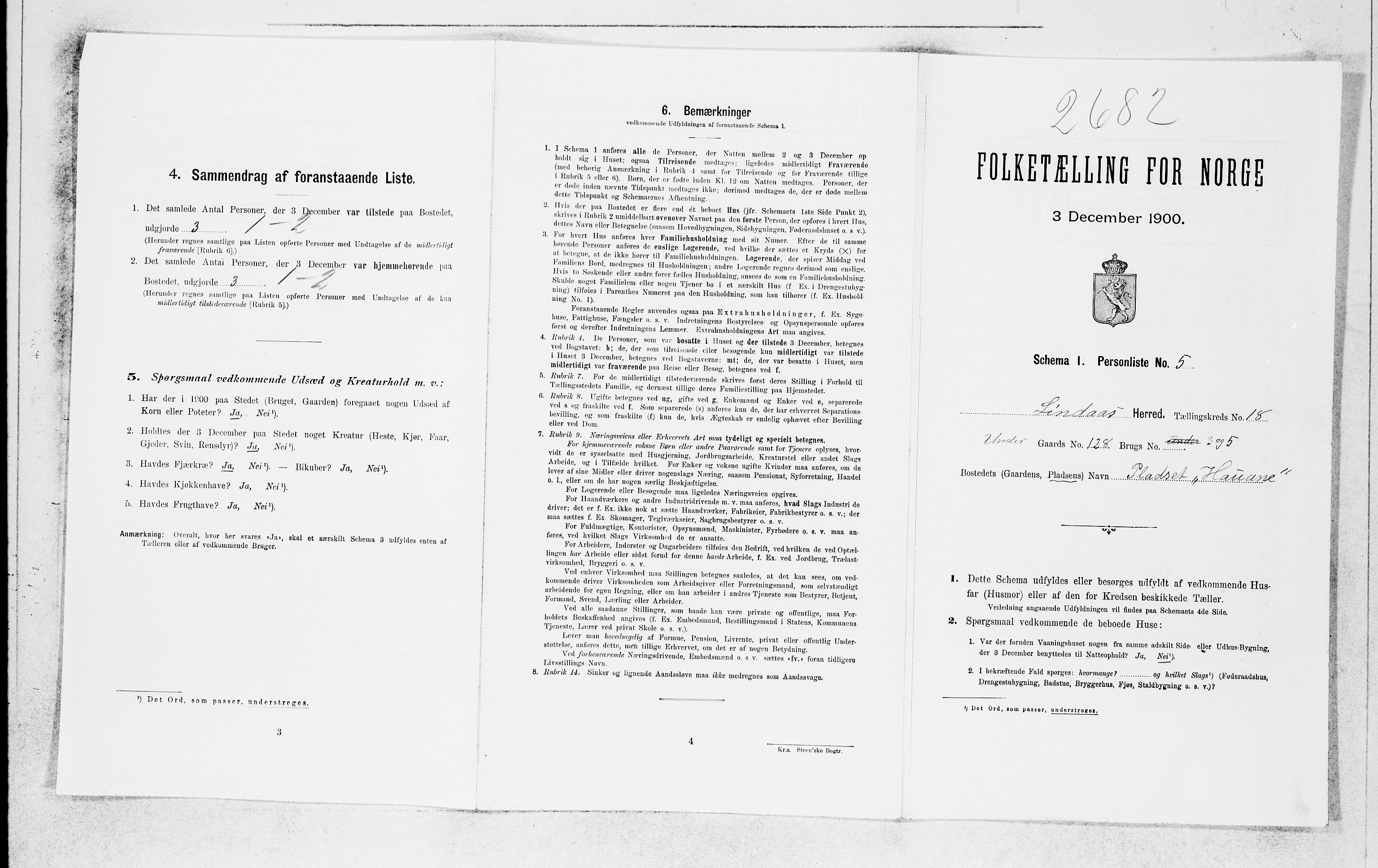 SAB, Folketelling 1900 for 1263 Lindås herred, 1900, s. 1446