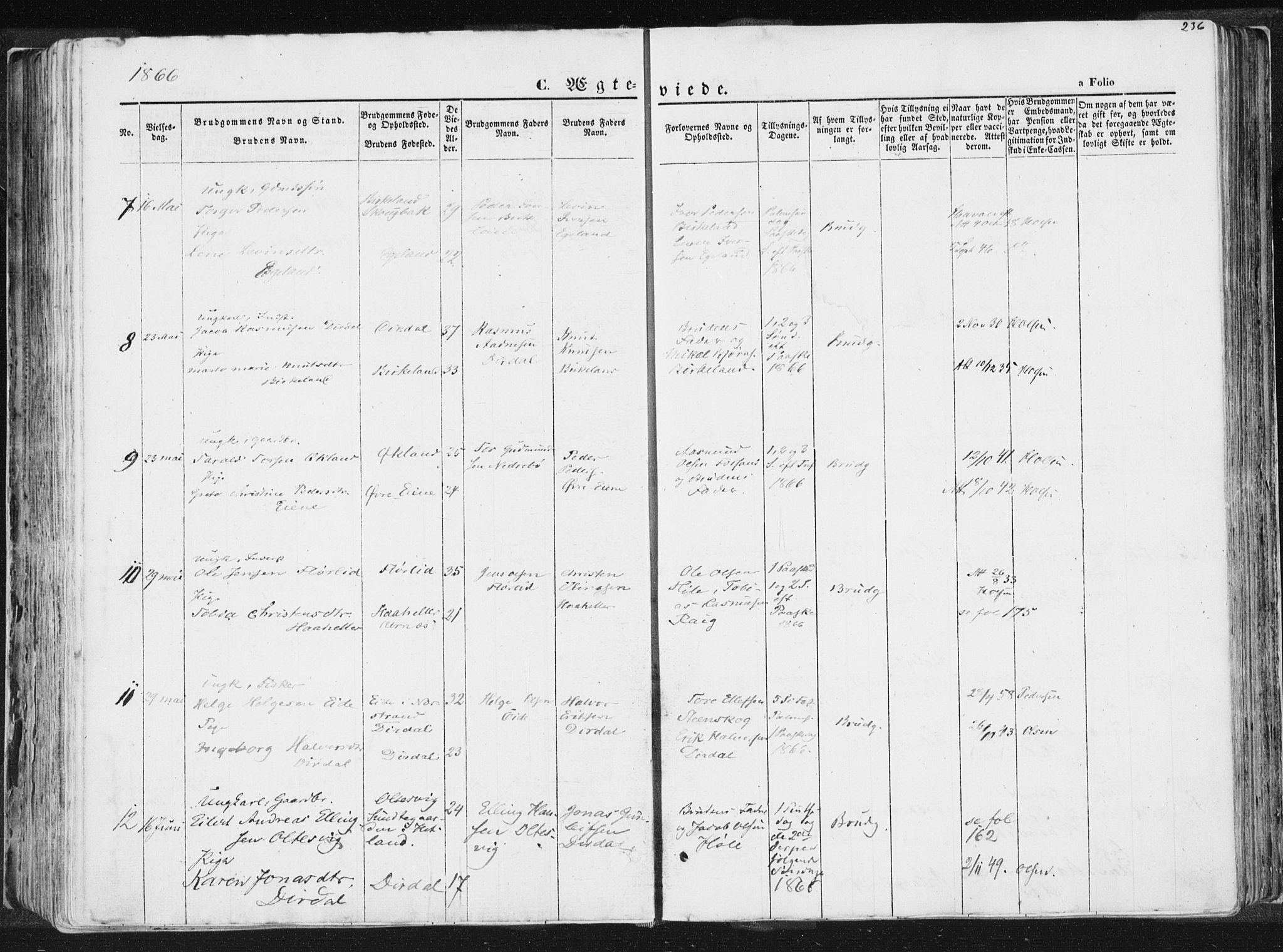 Høgsfjord sokneprestkontor, SAST/A-101624/H/Ha/Haa/L0001: Ministerialbok nr. A 1, 1854-1875, s. 236