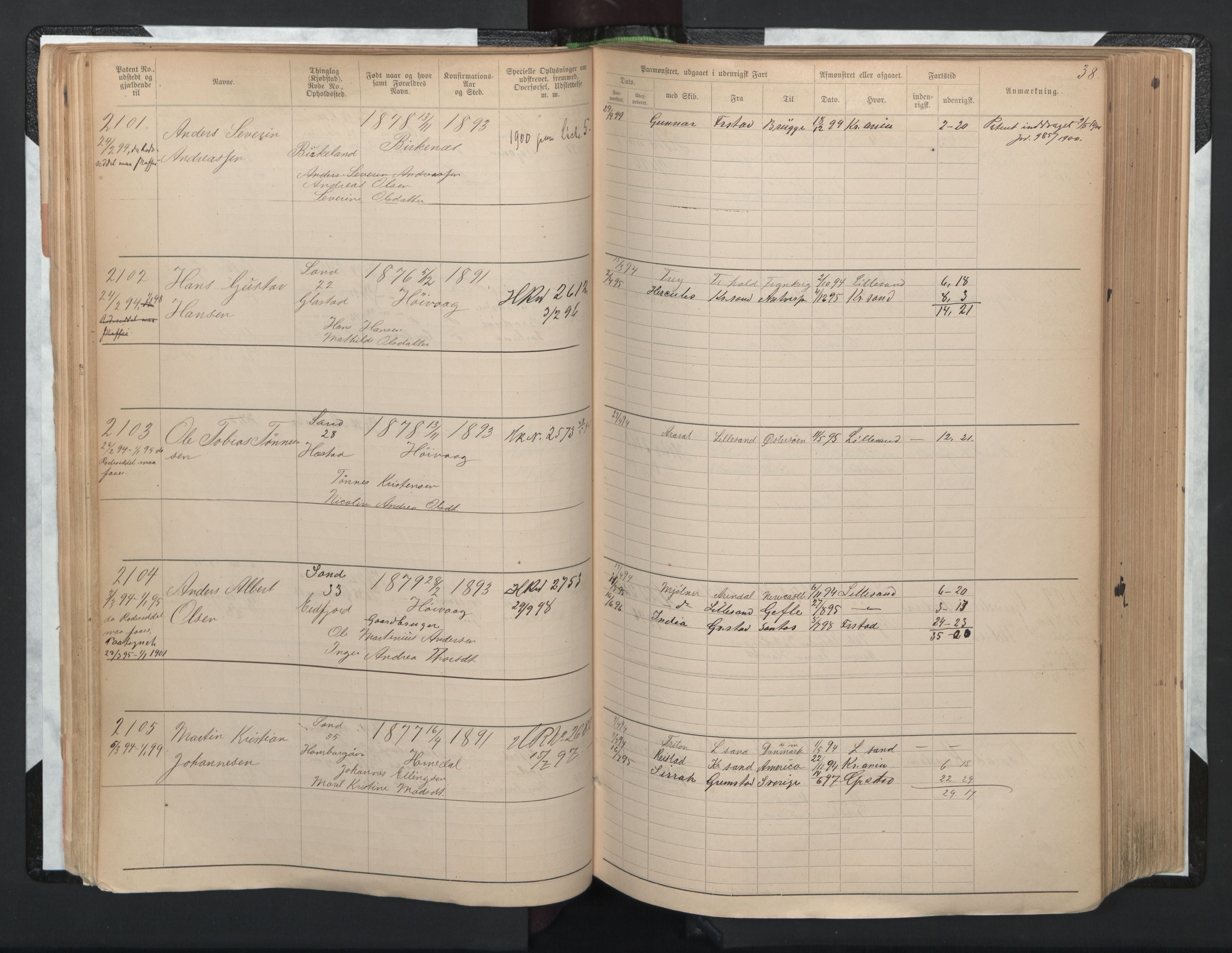 Lillesand mønstringskrets, AV/SAK-2031-0014/F/Fa/L0005: Annotasjonsrulle nr 1921-3502 med register, G-2, 1890-1948, s. 67