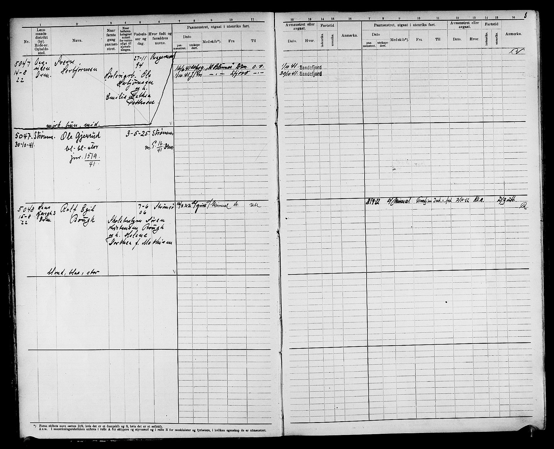 Drammen innrulleringsdistrikt, SAKO/A-781/F/Fc/L0007: Hovedrulle, 1922, s. 10