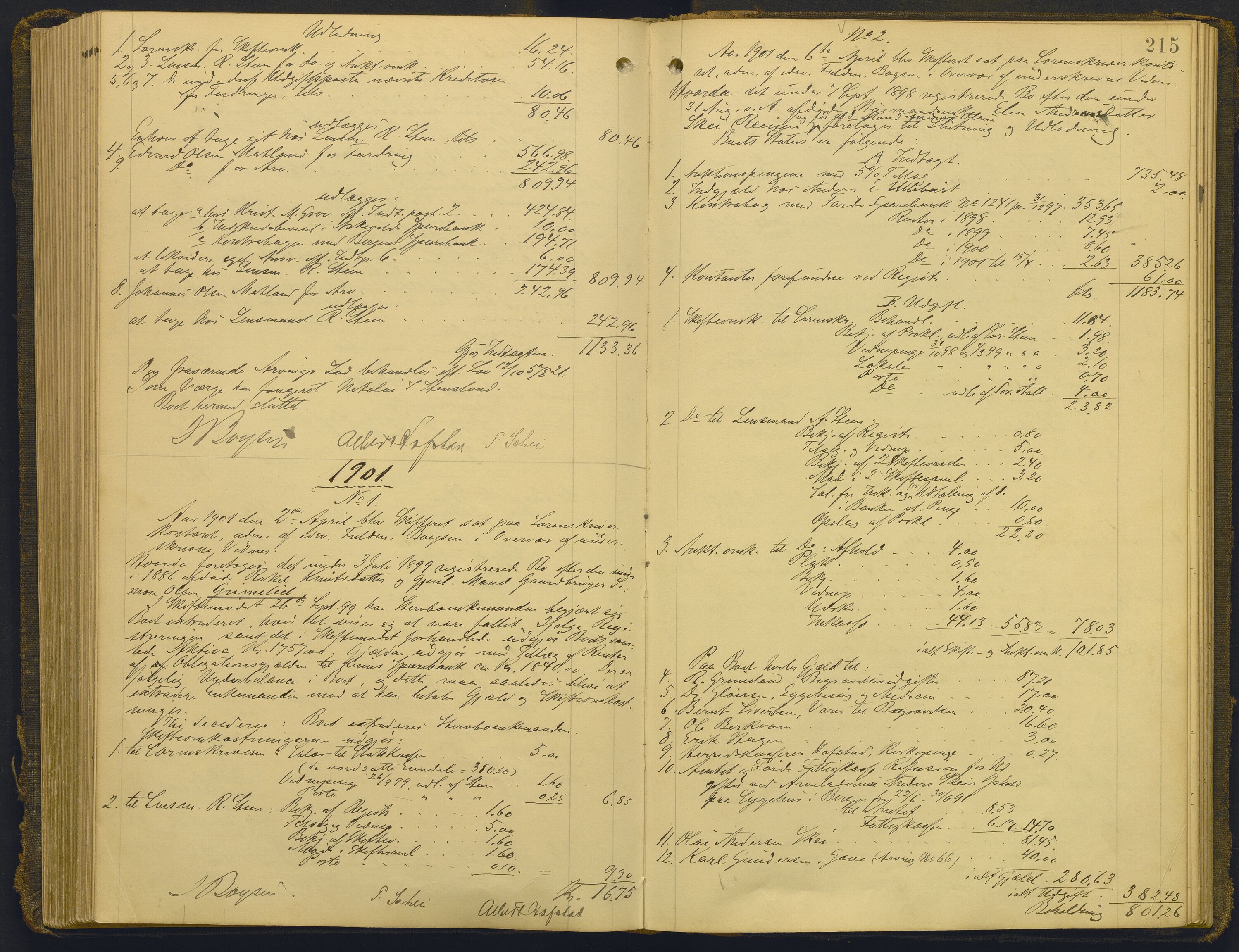 Sunnfjord tingrett, AV/SAB-A-3201/1/H/Hd/L0008: Skifteutlodningsprotokoll, 1894-1902, s. 214b-215a