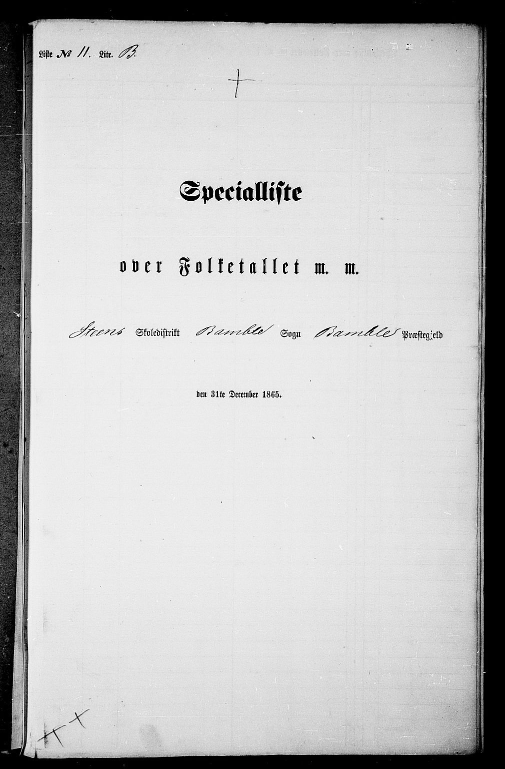 RA, Folketelling 1865 for 0814P Bamble prestegjeld, 1865, s. 181