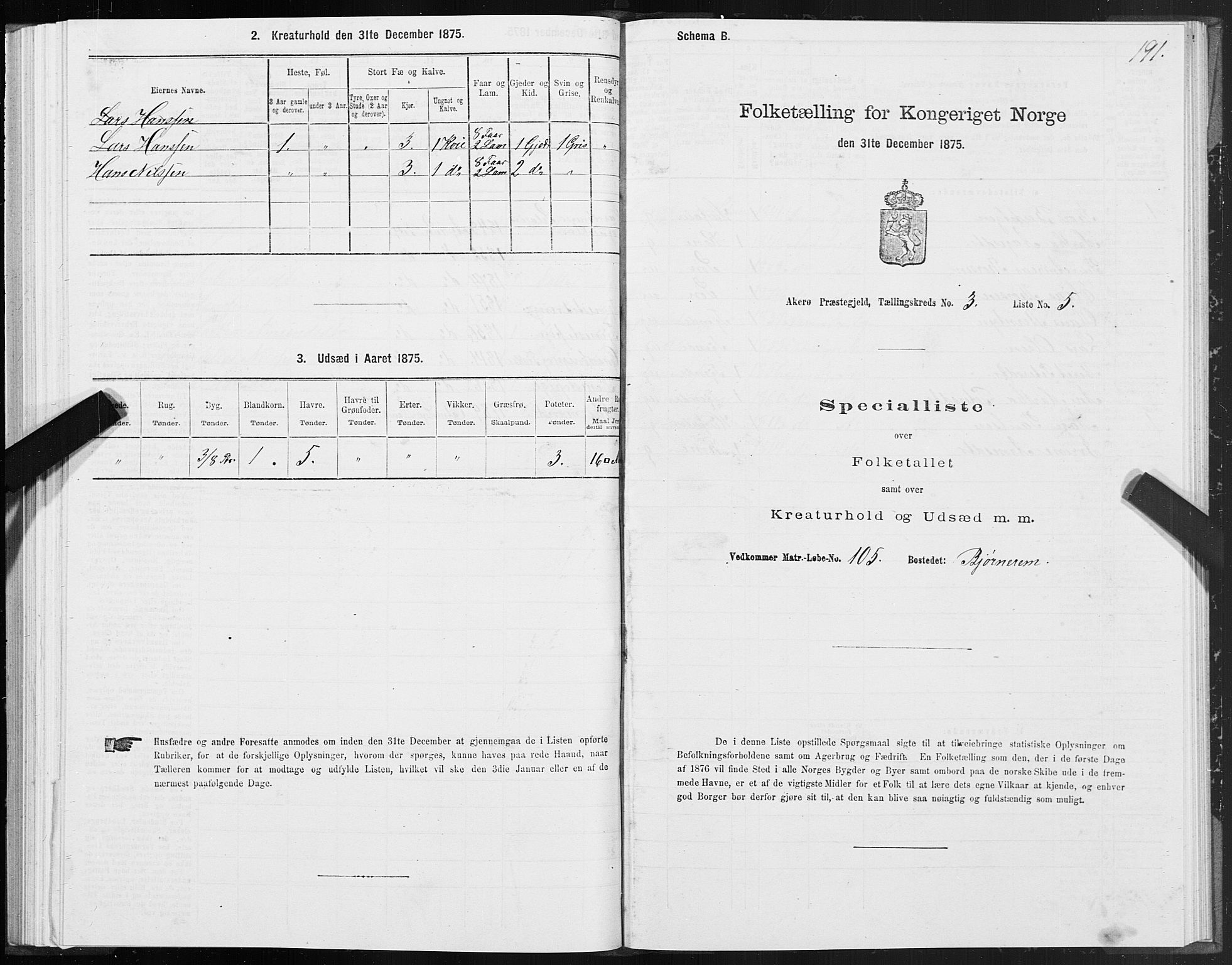 SAT, Folketelling 1875 for 1545P Aukra prestegjeld, 1875, s. 1191