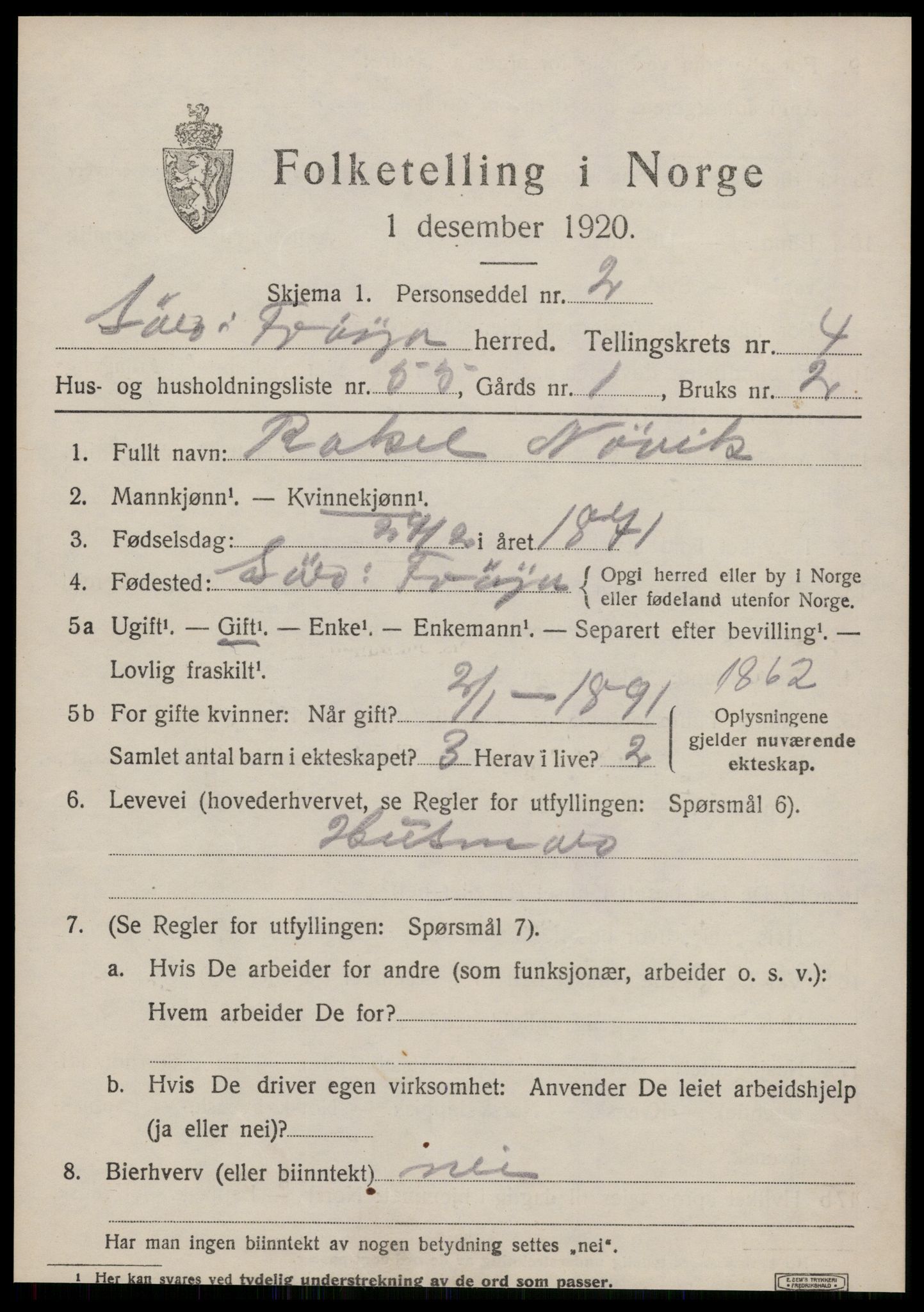 SAT, Folketelling 1920 for 1619 Sør-Frøya herred, 1920, s. 4027