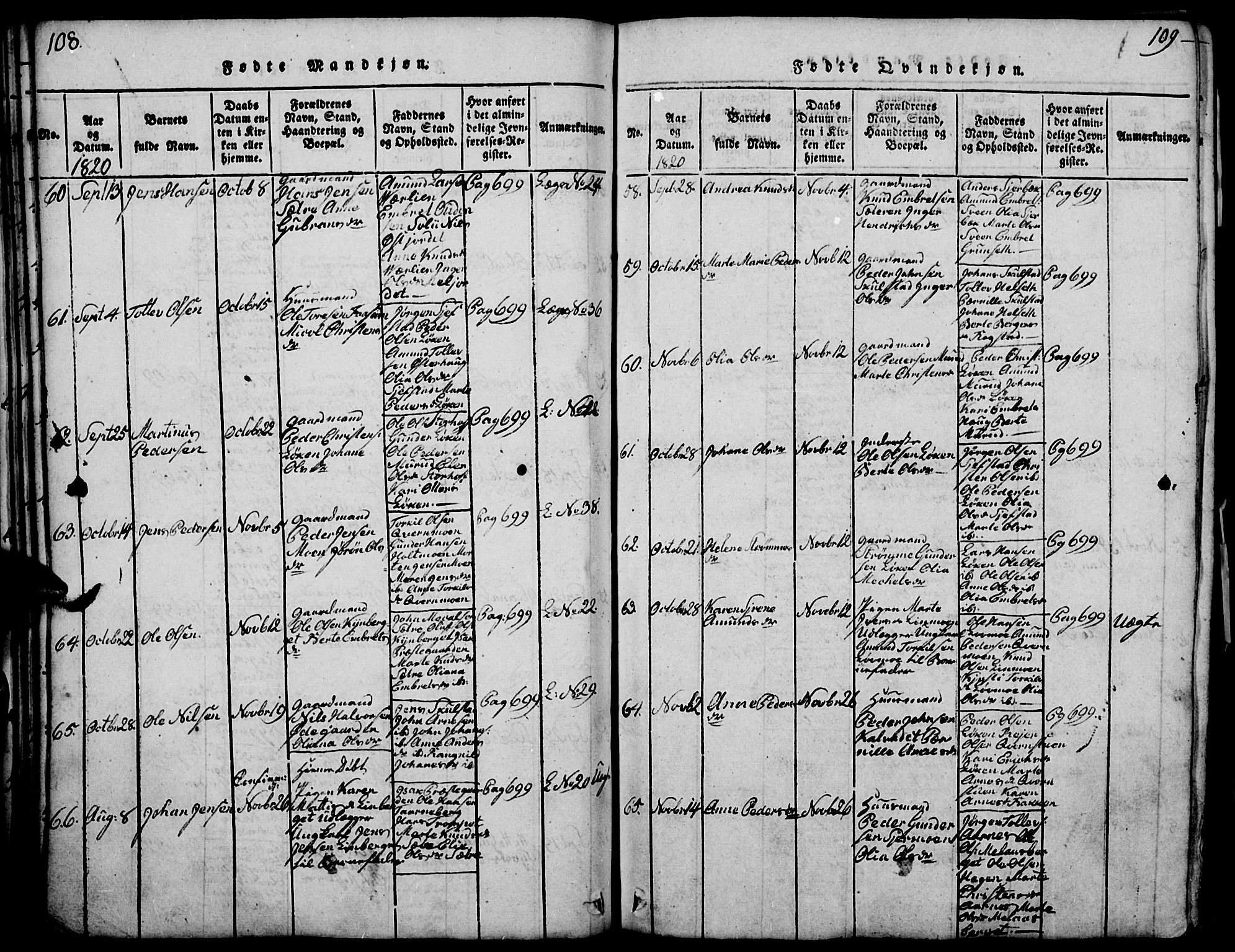 Elverum prestekontor, AV/SAH-PREST-044/H/Ha/Haa/L0007: Ministerialbok nr. 7, 1815-1830, s. 108-109