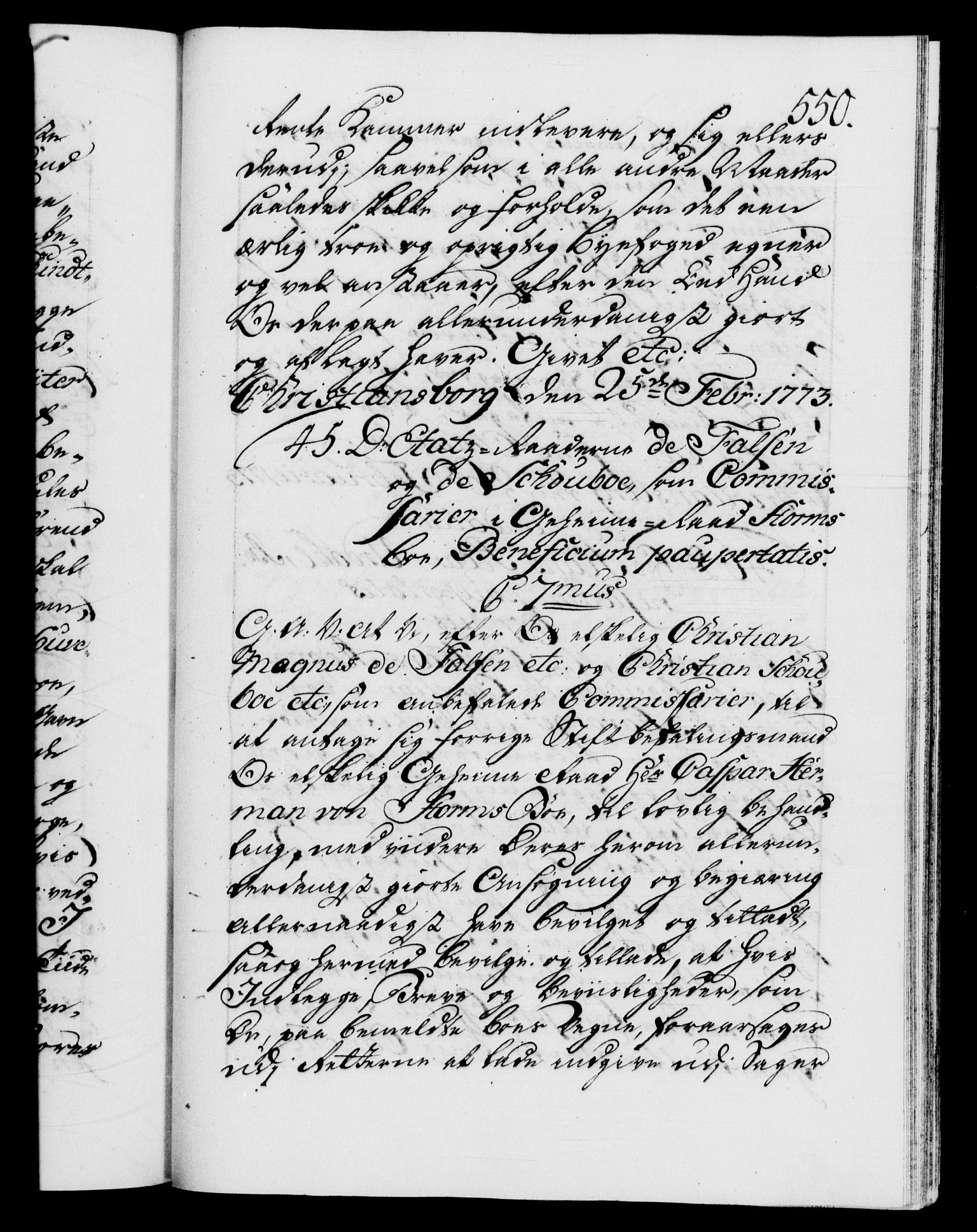 Danske Kanselli 1572-1799, RA/EA-3023/F/Fc/Fca/Fcaa/L0045: Norske registre "Norske eller 3. dept.s åpne brev, 1771-1773, s. 550a