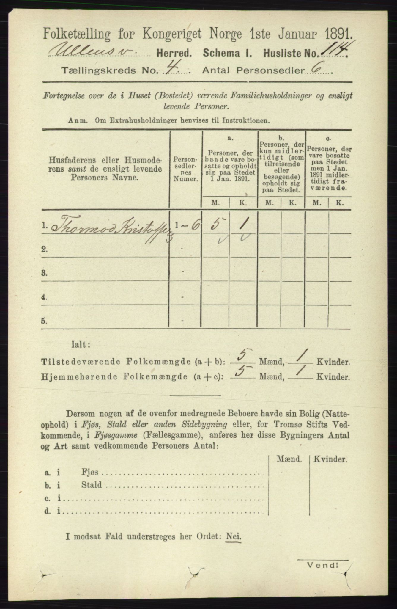 RA, Folketelling 1891 for 1230 Ullensvang herred, 1891, s. 970