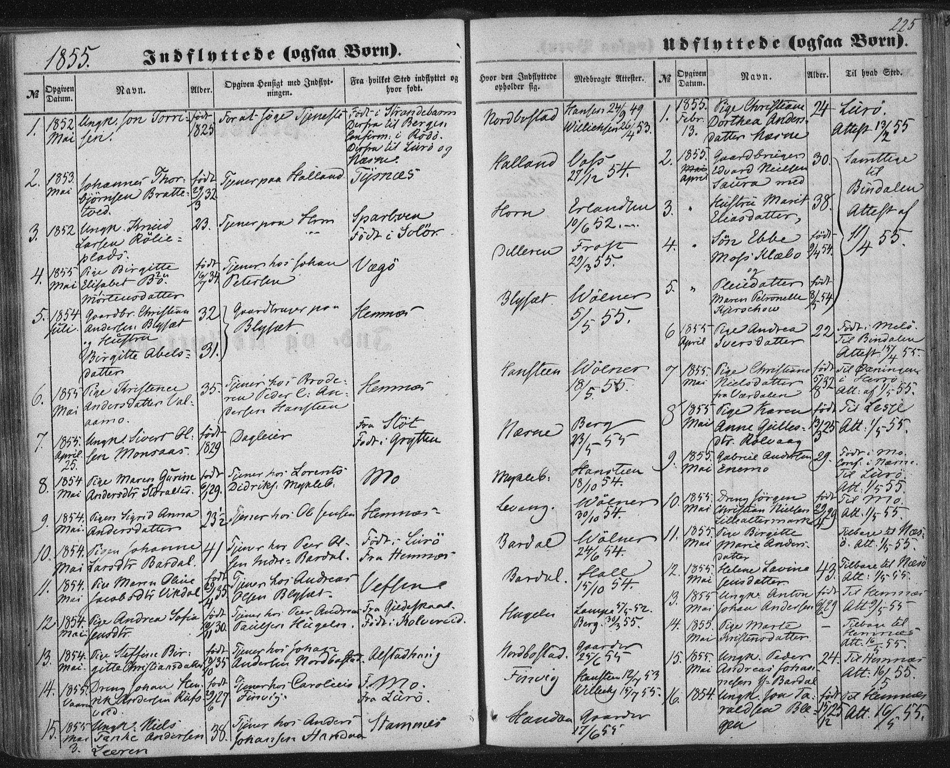 Ministerialprotokoller, klokkerbøker og fødselsregistre - Nordland, AV/SAT-A-1459/838/L0550: Ministerialbok nr. 838A08, 1855-1865, s. 225