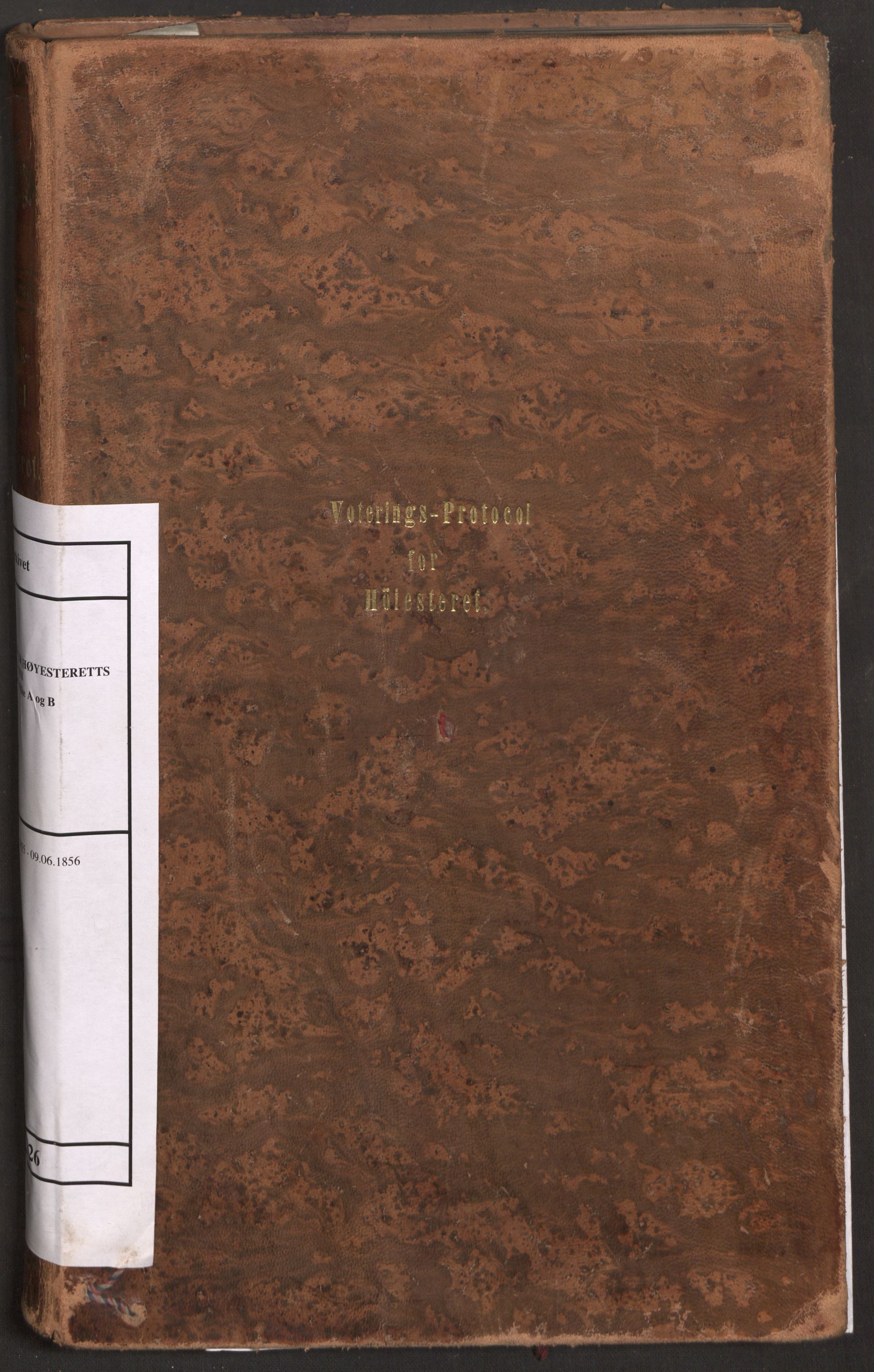 Høyesterett, AV/RA-S-1002/E/Eb/Ebb/L0047/0003: Voteringsprotokoller / Voteringsprotokoll, 1855-1856