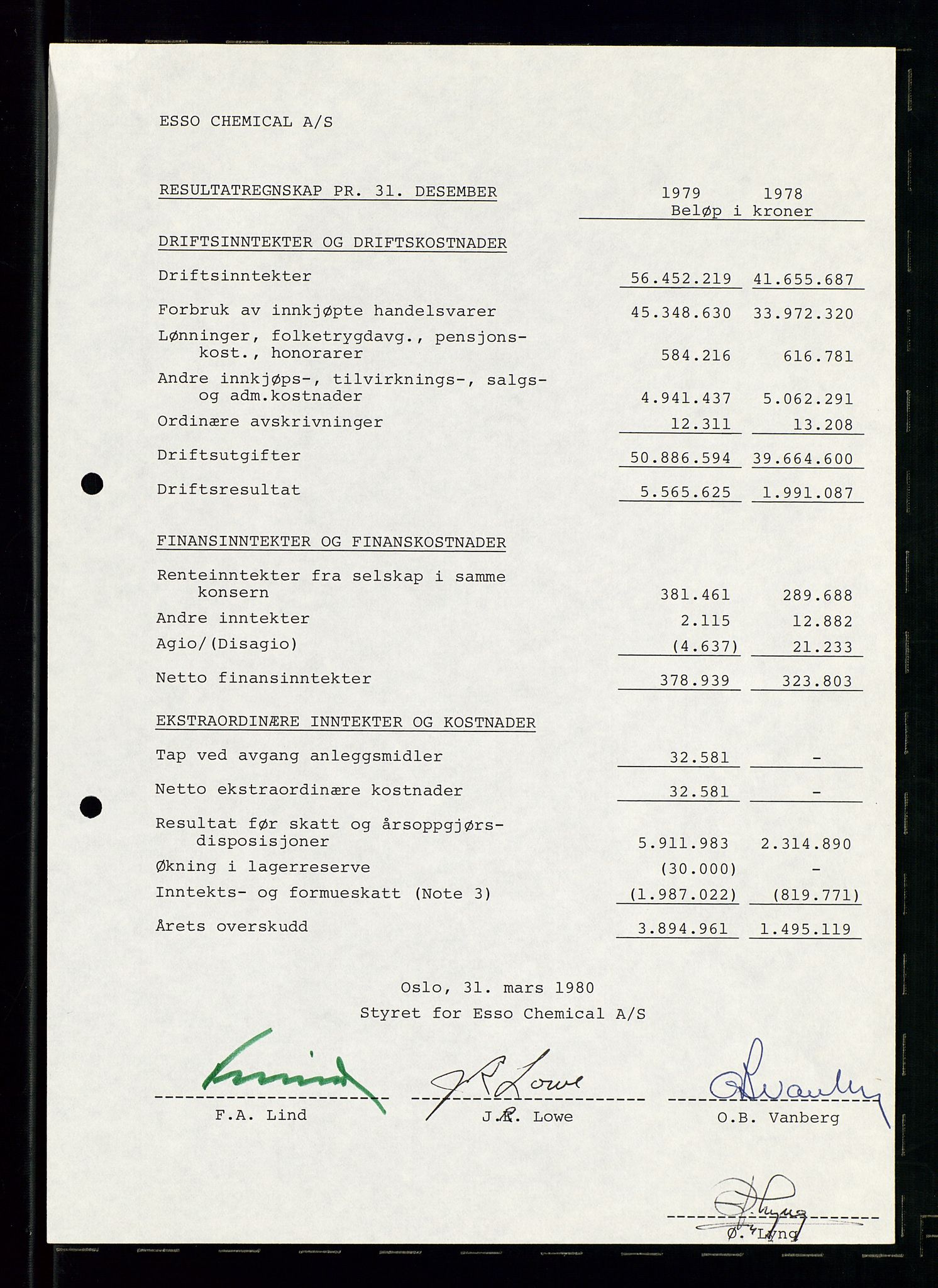 PA 1538 - Exxon Chemical Norge A/S, AV/SAST-A-101958/A/Aa/L0001/0003: Generalforsamlinger og styreprotokoller / Generalforsamlinger, 1980-1982