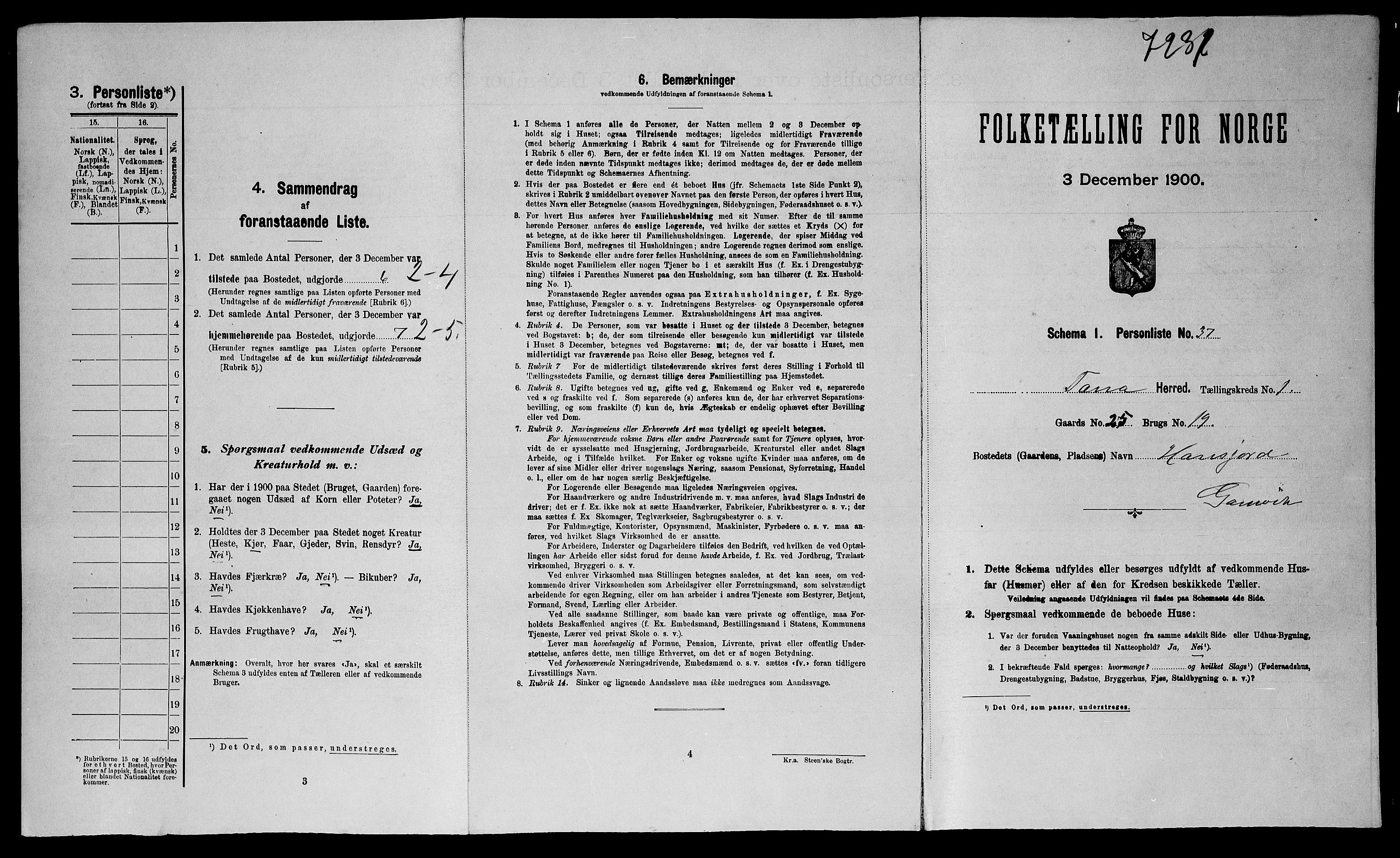 SATØ, Folketelling 1900 for 2025 Tana herred, 1900, s. 94