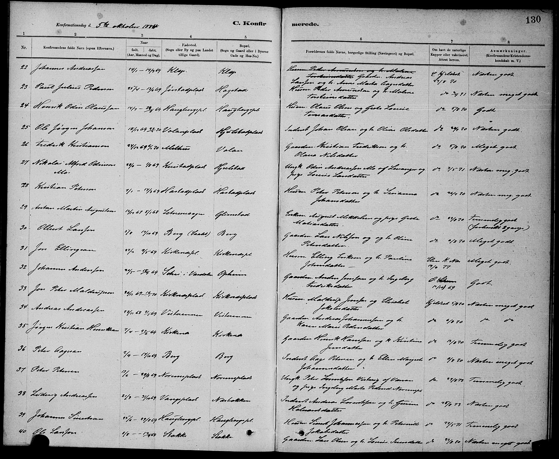 Ministerialprotokoller, klokkerbøker og fødselsregistre - Nord-Trøndelag, SAT/A-1458/730/L0301: Klokkerbok nr. 730C04, 1880-1897, s. 130