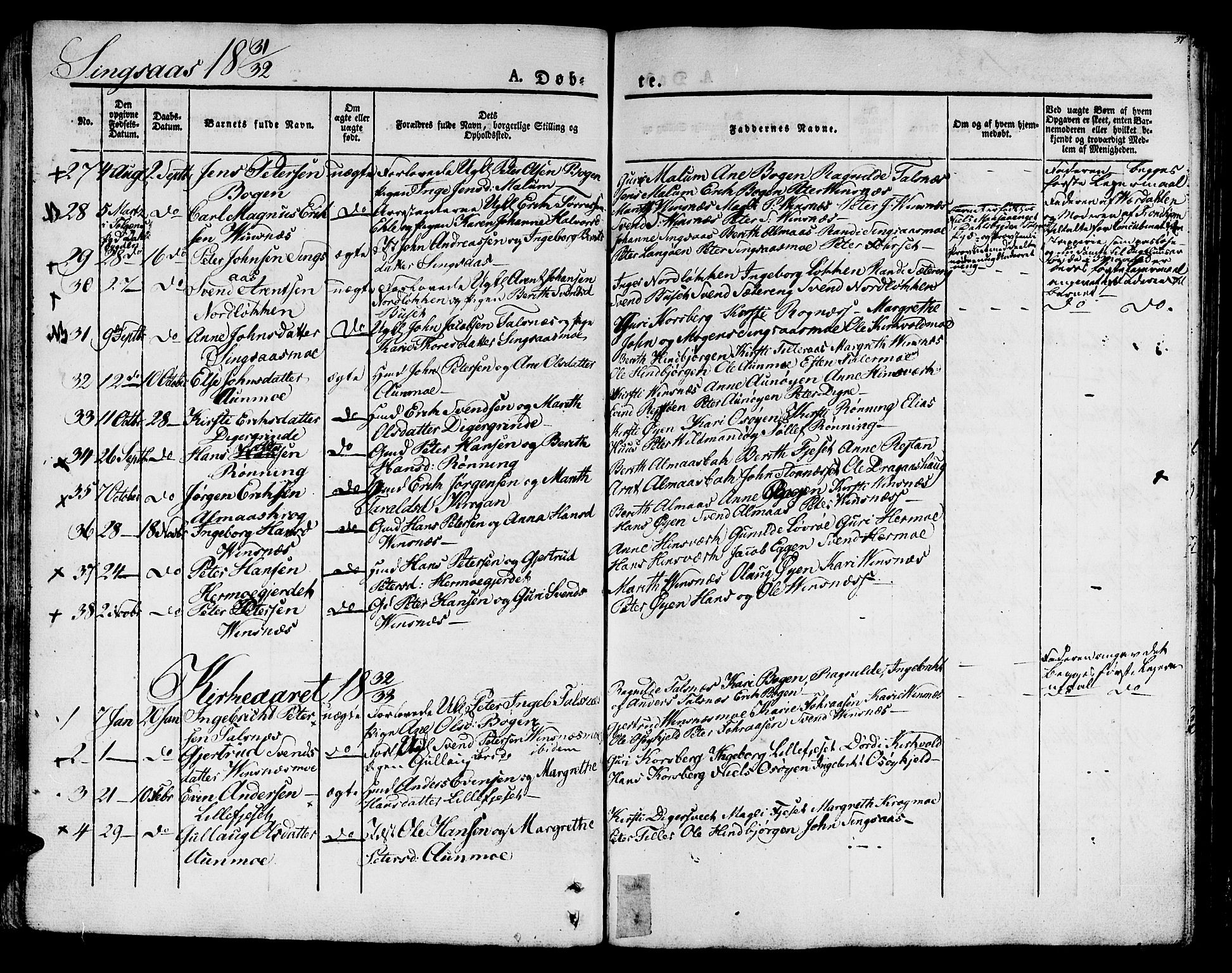 Ministerialprotokoller, klokkerbøker og fødselsregistre - Sør-Trøndelag, AV/SAT-A-1456/685/L0958: Ministerialbok nr. 685A04 /2, 1829-1845, s. 37