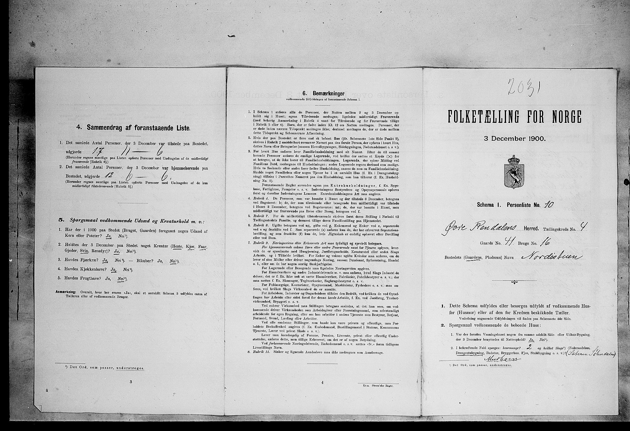 SAH, Folketelling 1900 for 0433 Øvre Rendal herred, 1900, s. 385