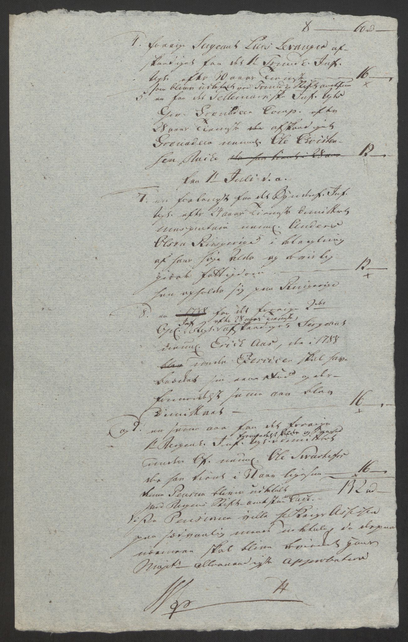 Forsvaret, Den norske kvesthuskasse/krigshospitalkasse, AV/RA-RAFA-1887/F/Fa/L0008: Konsepter, 1790-1793, s. 894