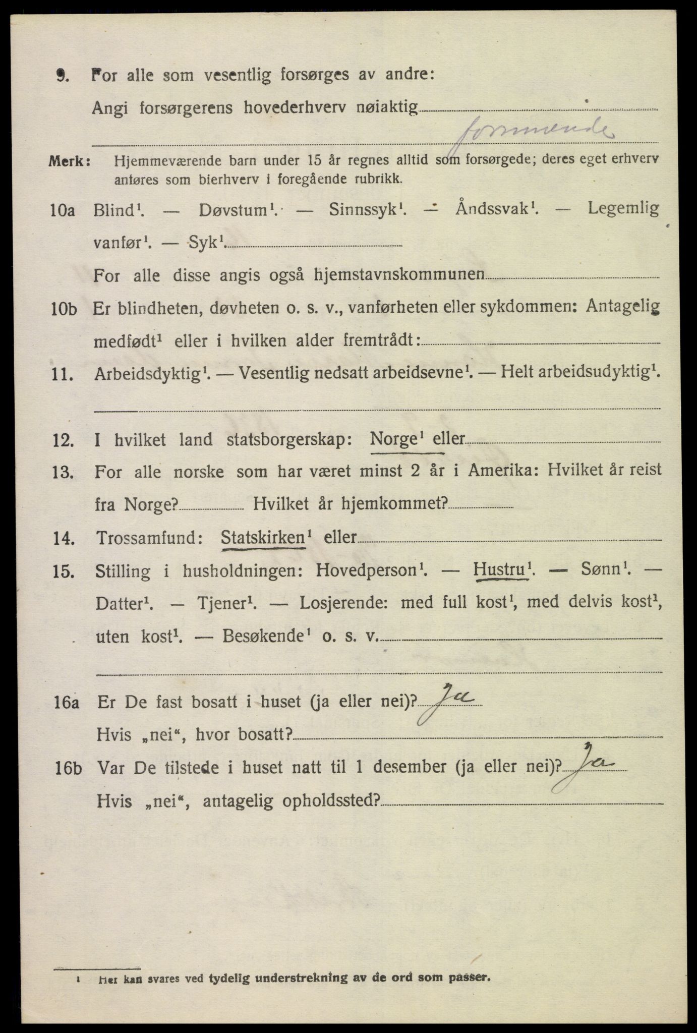 SAK, Folketelling 1920 for 1018 Søgne herred, 1920, s. 5630
