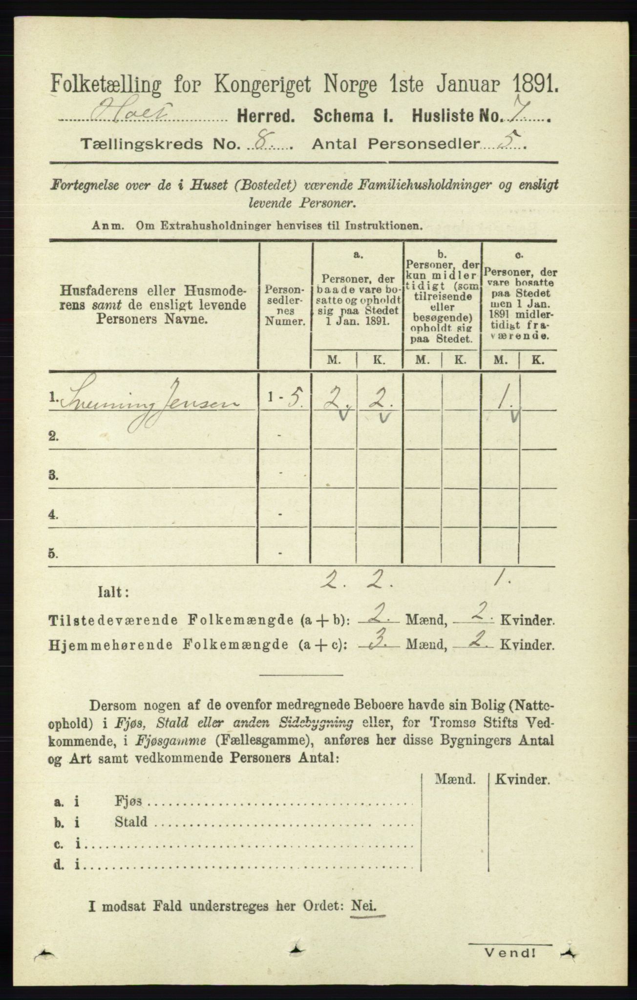 RA, Folketelling 1891 for 0914 Holt herred, 1891, s. 3475