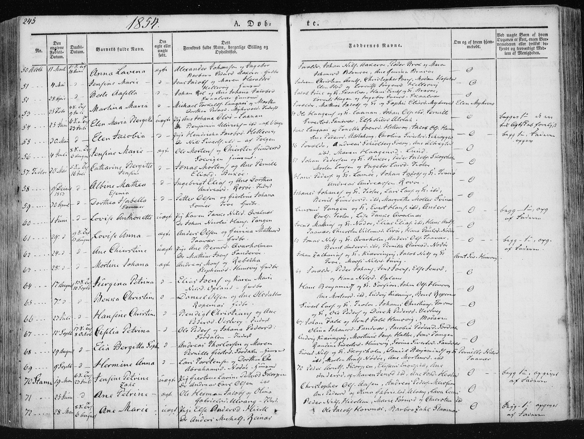 Ministerialprotokoller, klokkerbøker og fødselsregistre - Nordland, AV/SAT-A-1459/830/L0446: Ministerialbok nr. 830A10, 1831-1865, s. 245