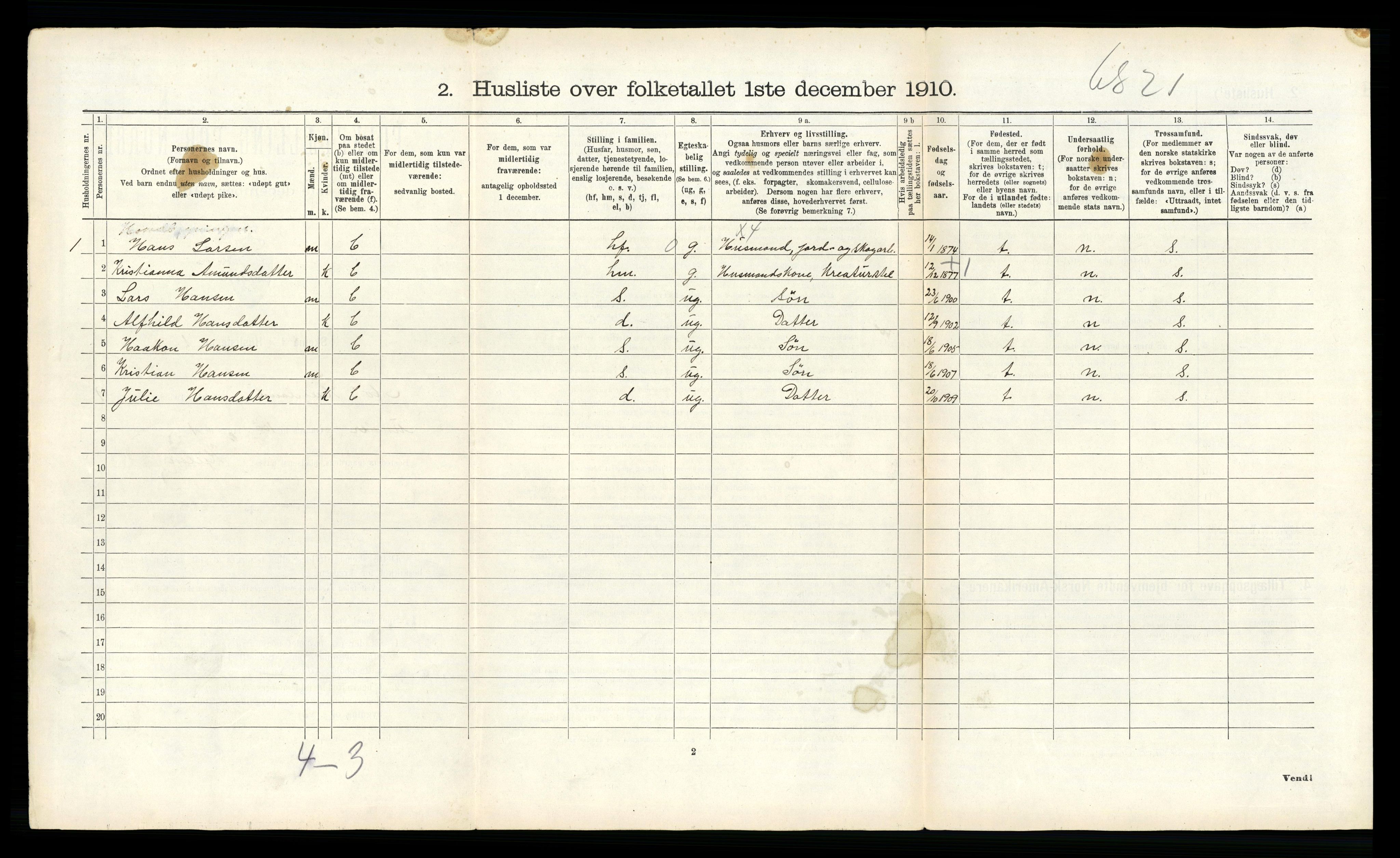 RA, Folketelling 1910 for 1833 Mo herred, 1910, s. 1208