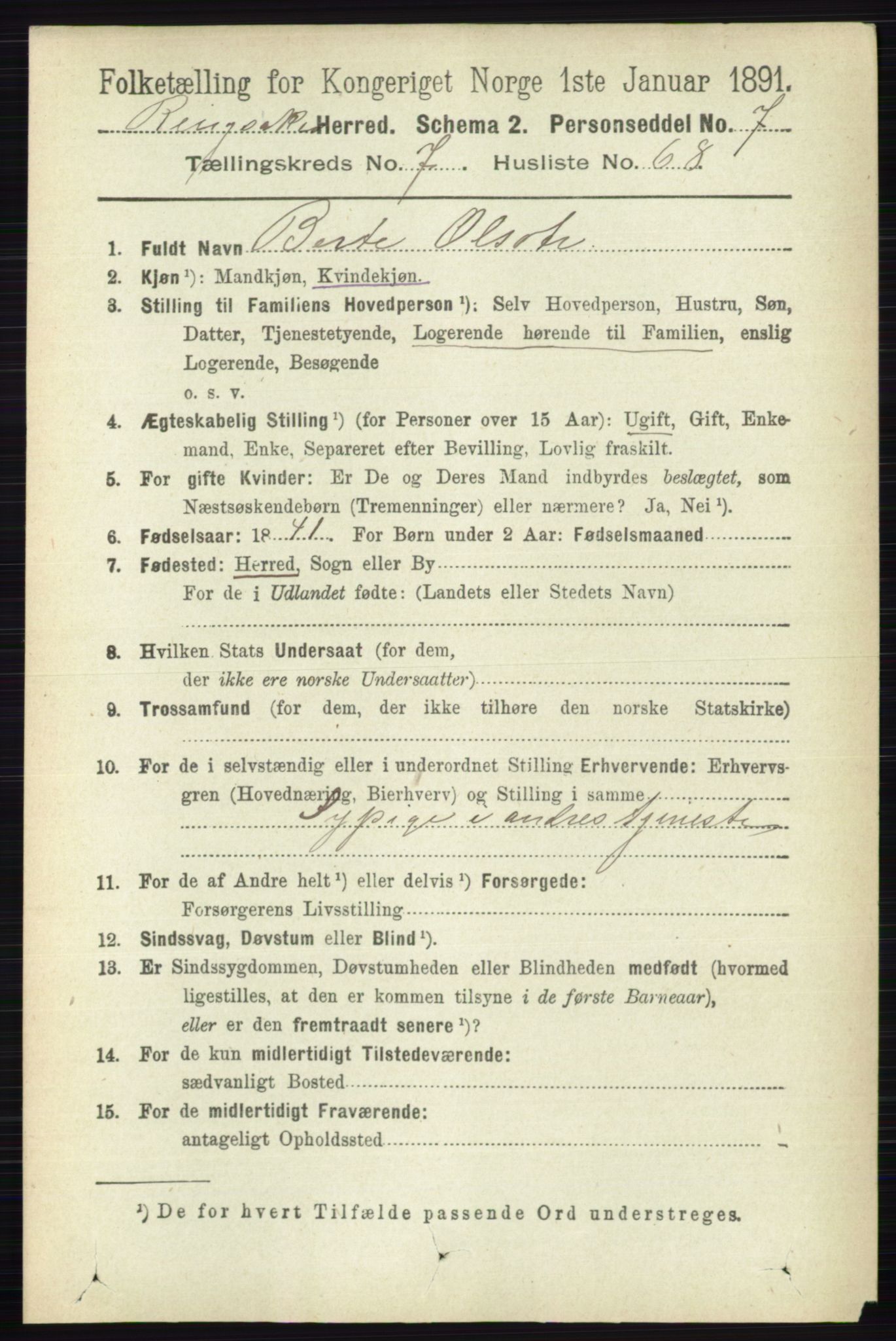 RA, Folketelling 1891 for 0412 Ringsaker herred, 1891, s. 4349