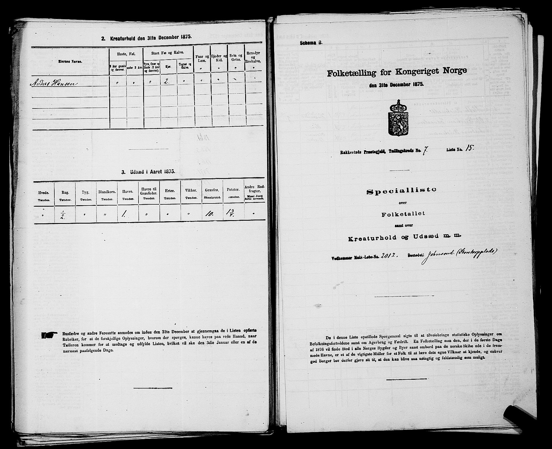 RA, Folketelling 1875 for 0128P Rakkestad prestegjeld, 1875, s. 825