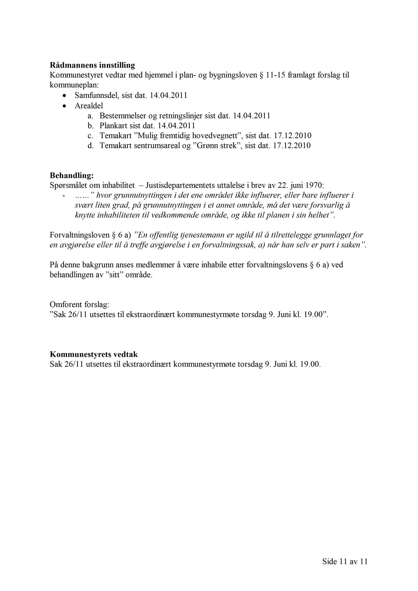 Klæbu Kommune, TRKO/KK/01-KS/L004: Kommunestyret - Møtedokumenter, 2011, s. 960