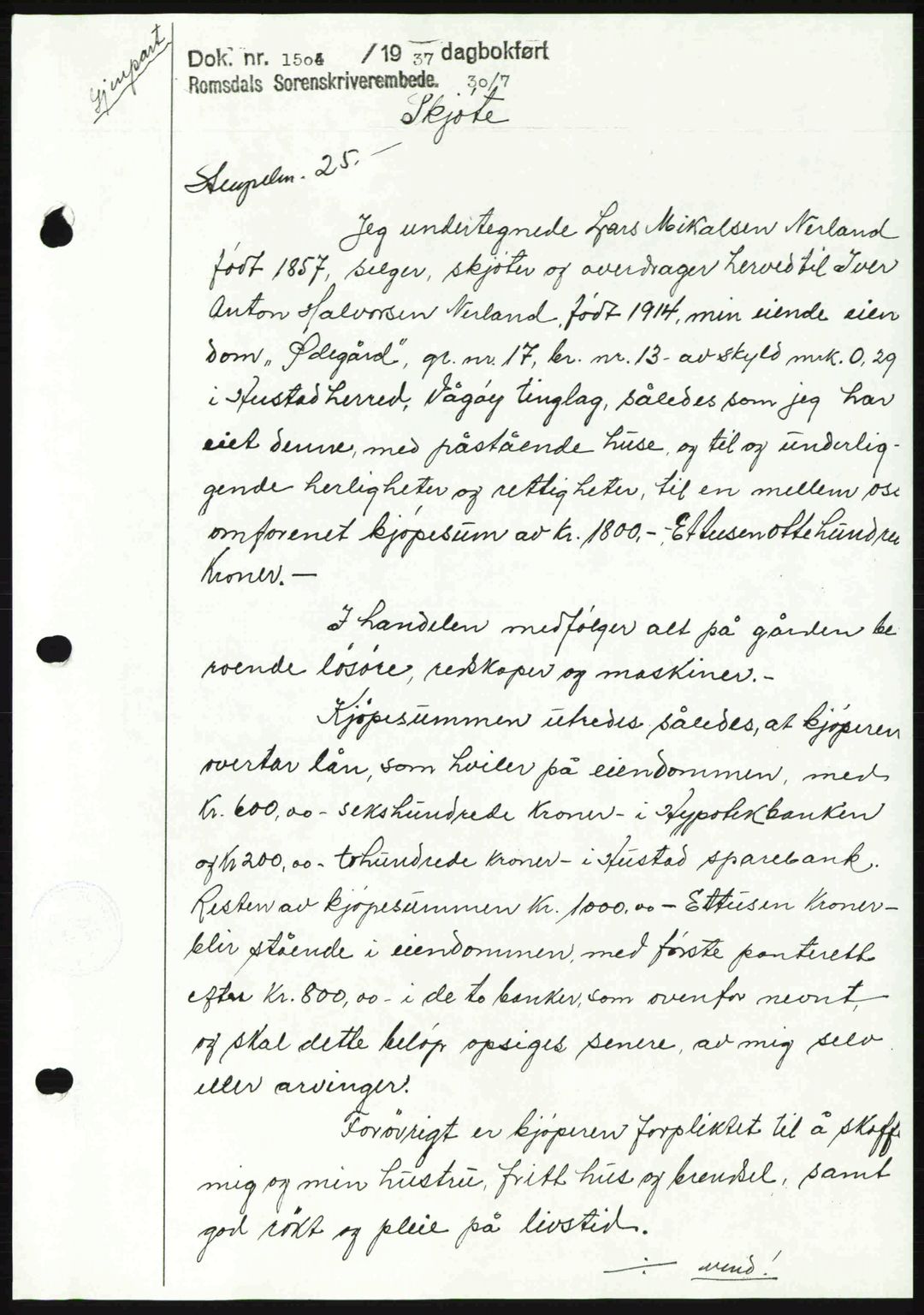 Romsdal sorenskriveri, SAT/A-4149/1/2/2C: Pantebok nr. A5, 1938-1938, Dagboknr: 1546/1938