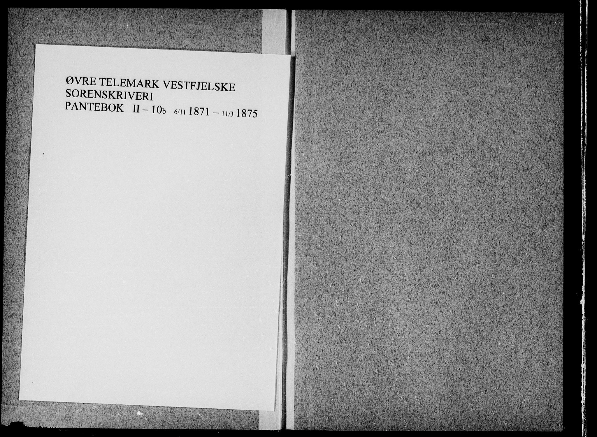 Vest-Telemark sorenskriveri, AV/SAKO-A-134/G/Ga/Gab/L0010b: Pantebok nr. II 10b, 1871-1875