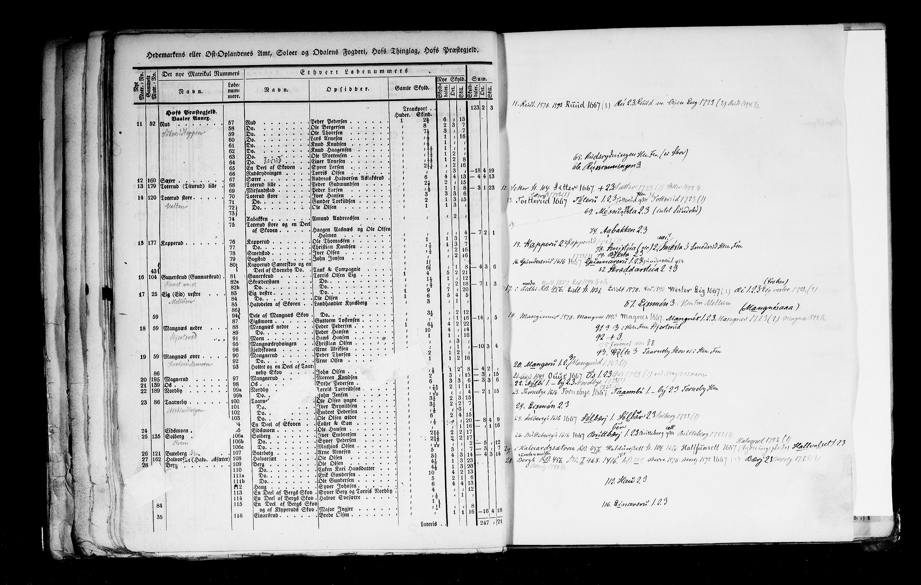 Rygh, RA/PA-0034/F/Fb/L0003: Matrikkelen for 1838 - Hedemarken amt (Hedmark fylke), 1838