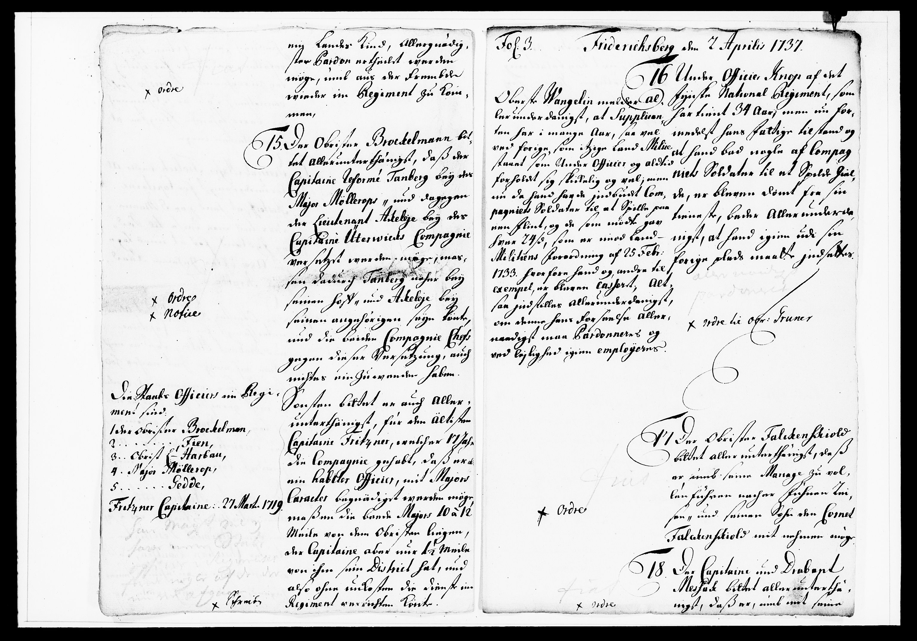 Krigskollegiet, Krigskancelliet, DRA/A-0006/-/1138-1142: Refererede sager, 1737, s. 120