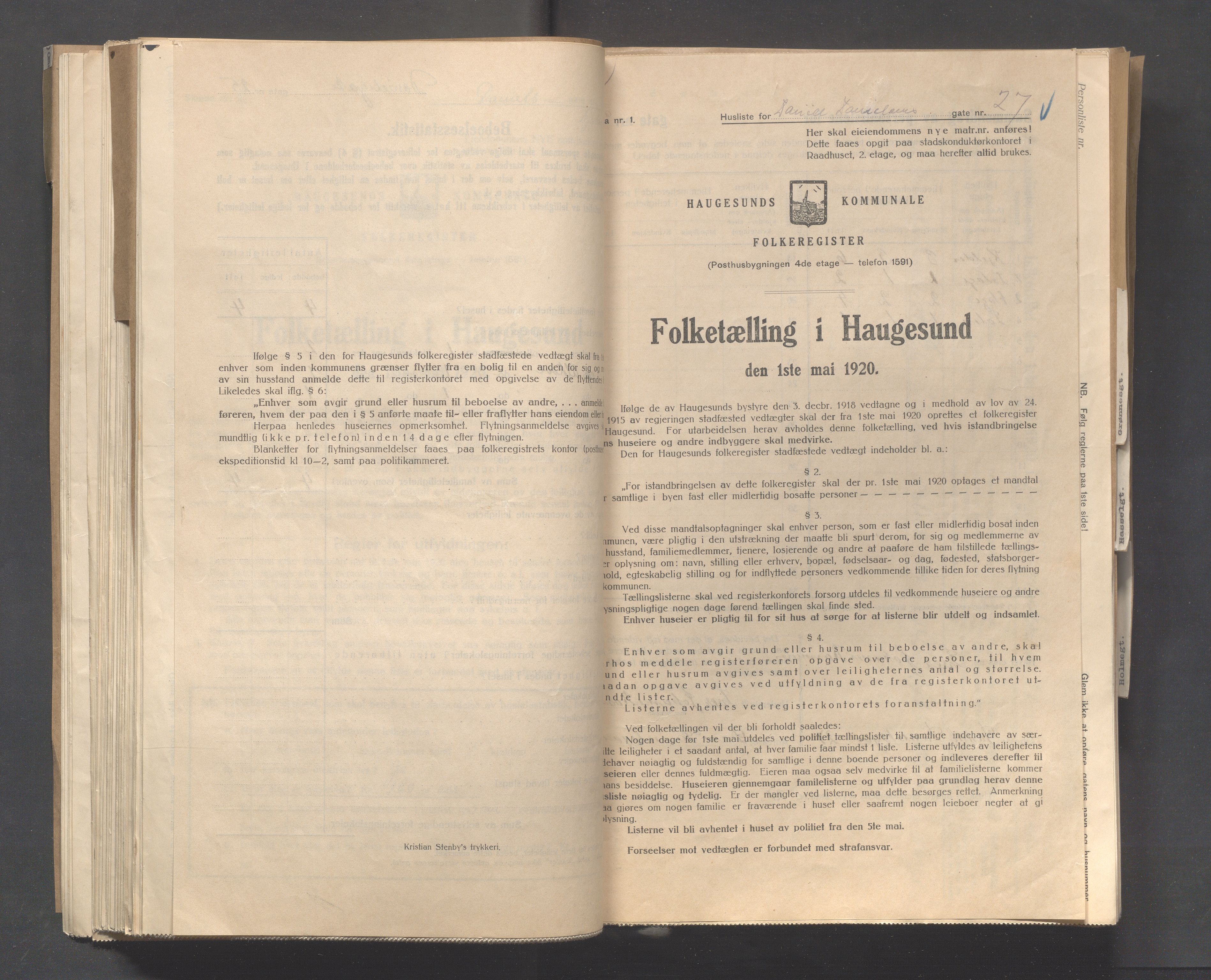 IKAR, Kommunal folketelling 1.5.1920 for Haugesund, 1920, s. 5693