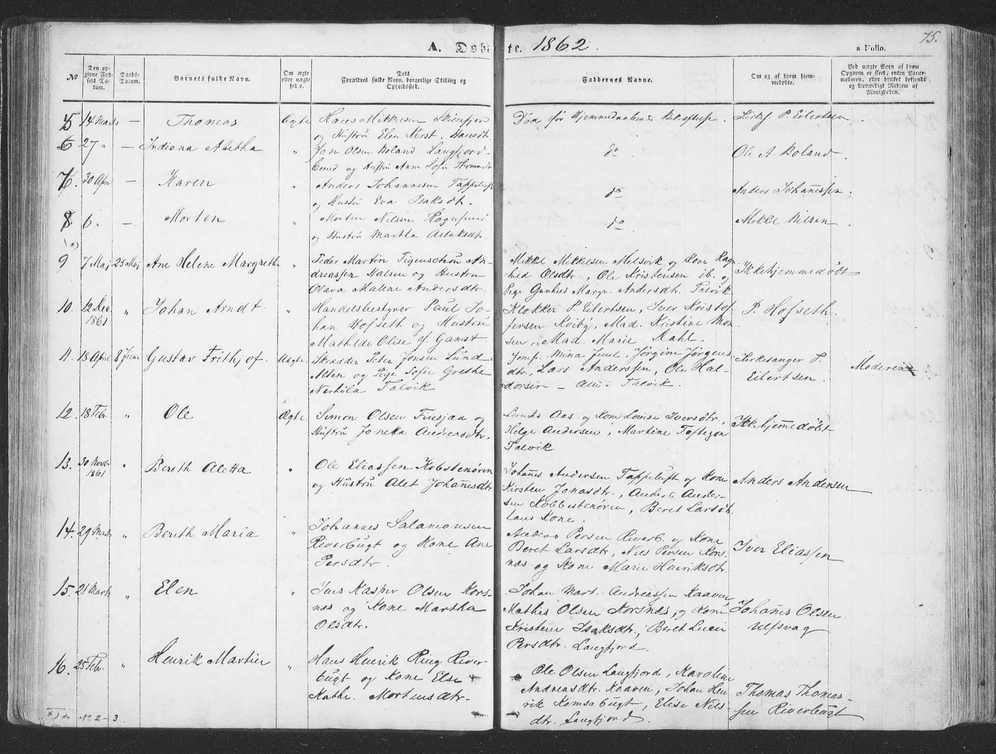 Talvik sokneprestkontor, AV/SATØ-S-1337/H/Ha/L0010kirke: Ministerialbok nr. 10, 1852-1864, s. 75