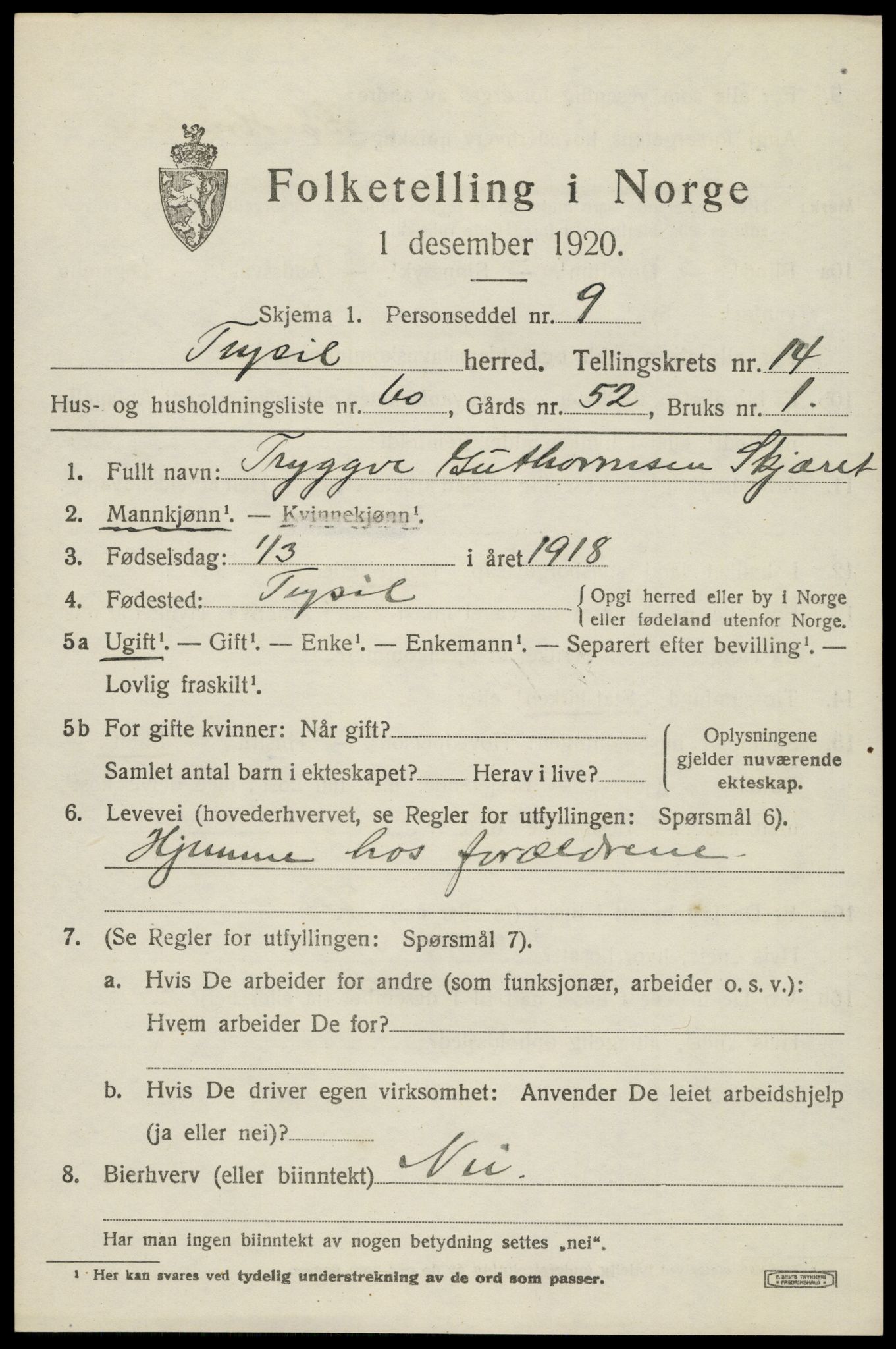 SAH, Folketelling 1920 for 0428 Trysil herred, 1920, s. 8657