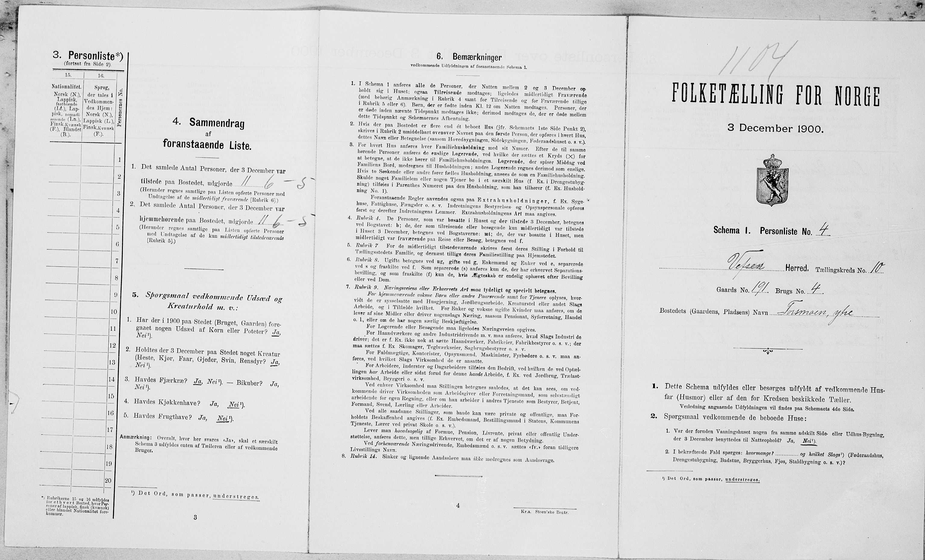SAT, Folketelling 1900 for 1824 Vefsn herred, 1900, s. 885