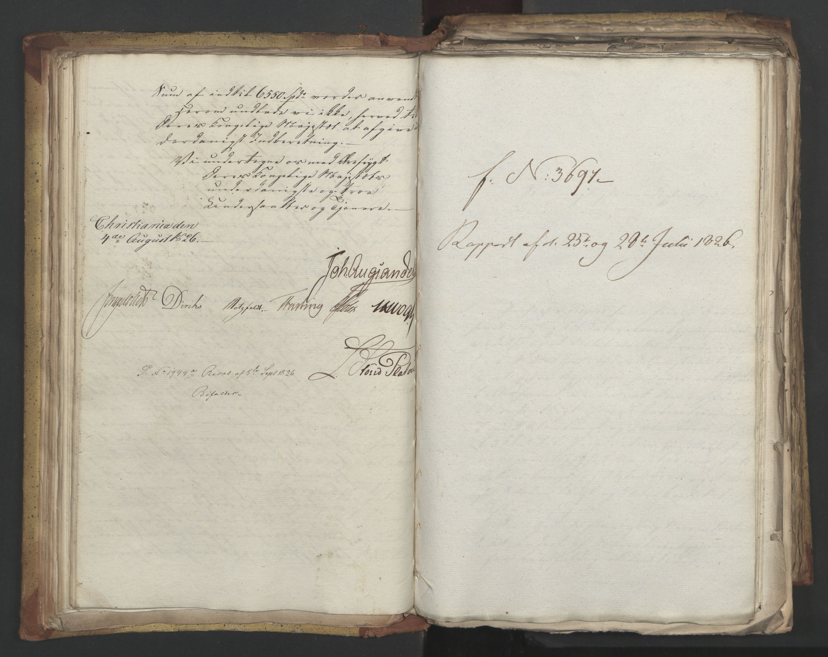 Statsrådsavdelingen i Stockholm, AV/RA-S-1003/D/Da/L0048: Regjeringsinnstillinger nr. 3600-3859, 1826, s. 91