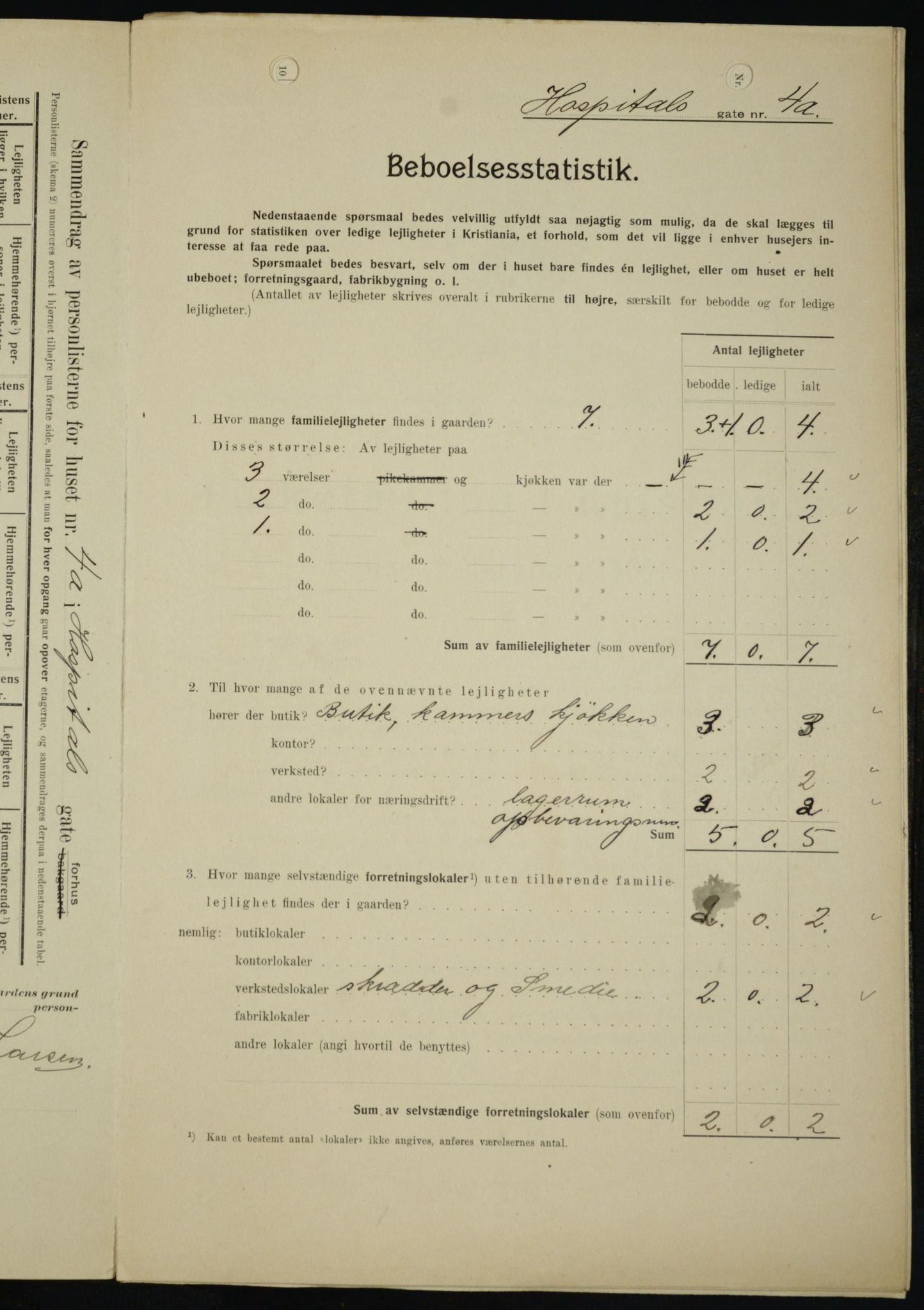 OBA, Kommunal folketelling 1.2.1909 for Kristiania kjøpstad, 1909, s. 37591