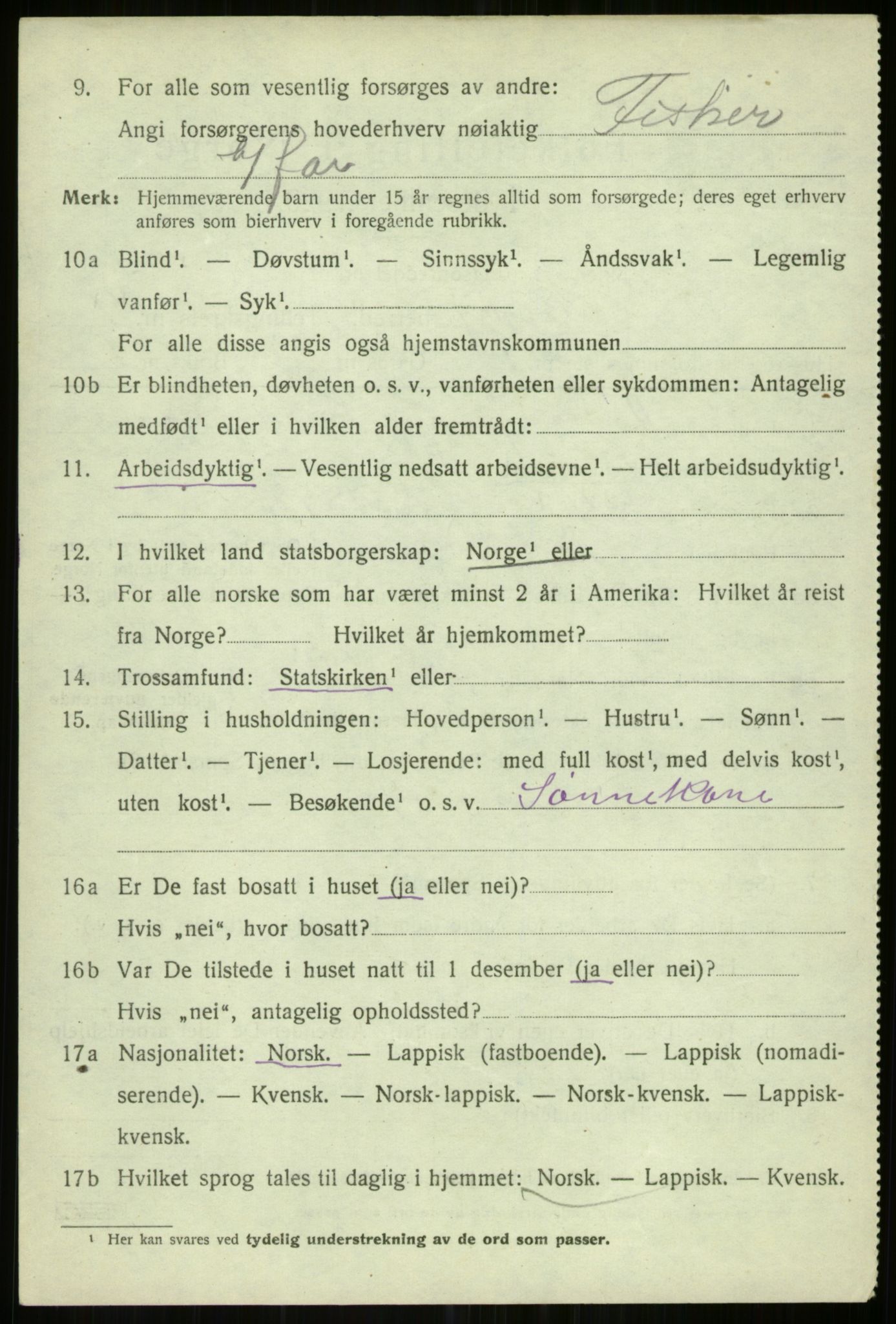 SATØ, Folketelling 1920 for 1935 Helgøy herred, 1920, s. 3218