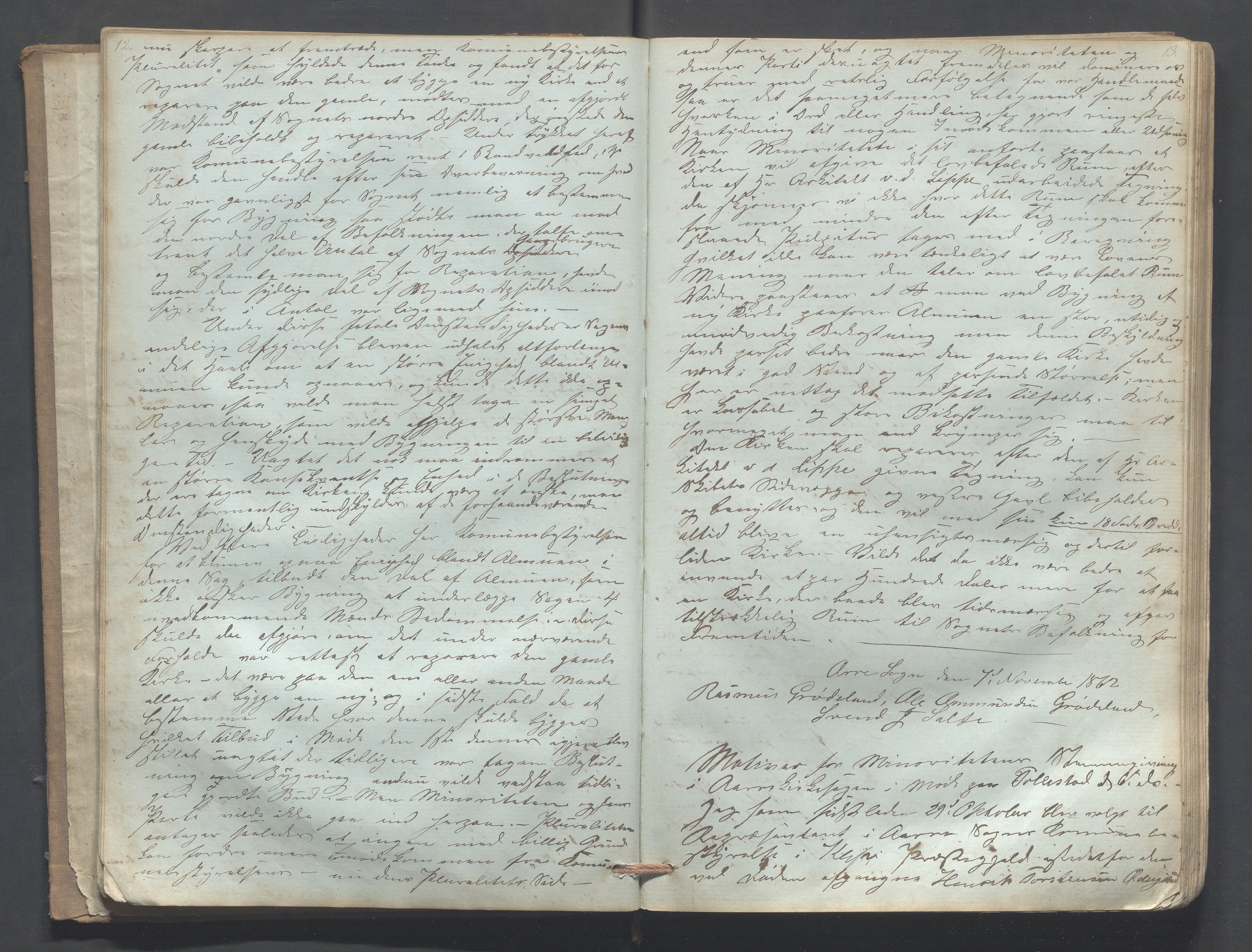 Klepp kommune - Formannskapet, IKAR/K-100277/B/L0002: Kopibok, 1861-1877, s. 12-13