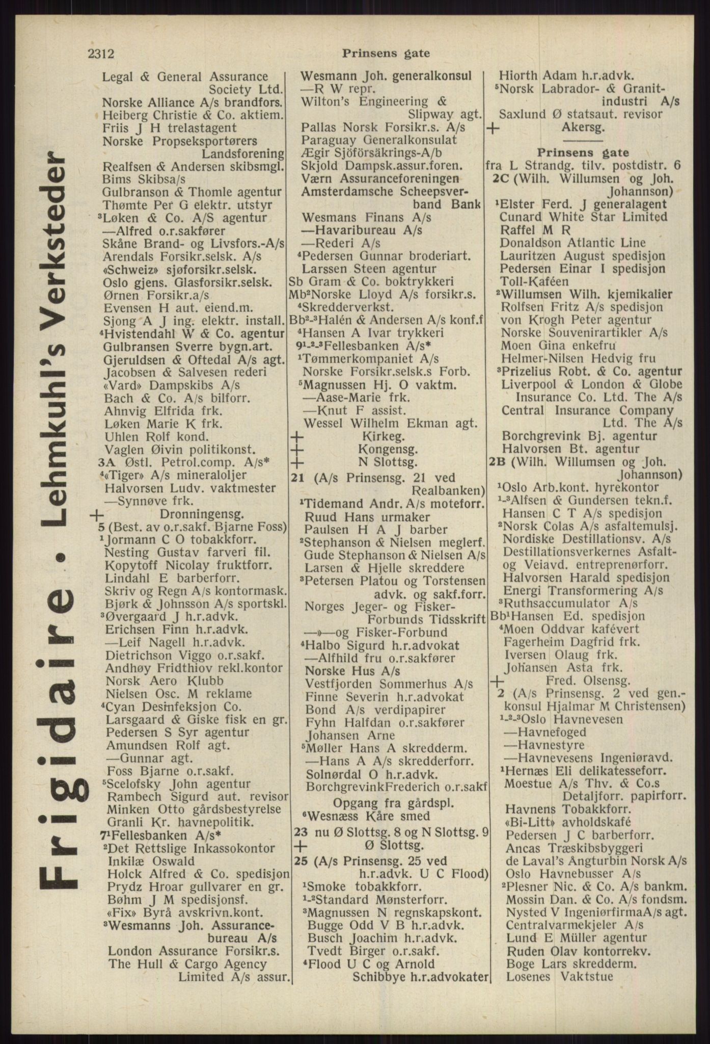 Kristiania/Oslo adressebok, PUBL/-, 1939, s. 2312
