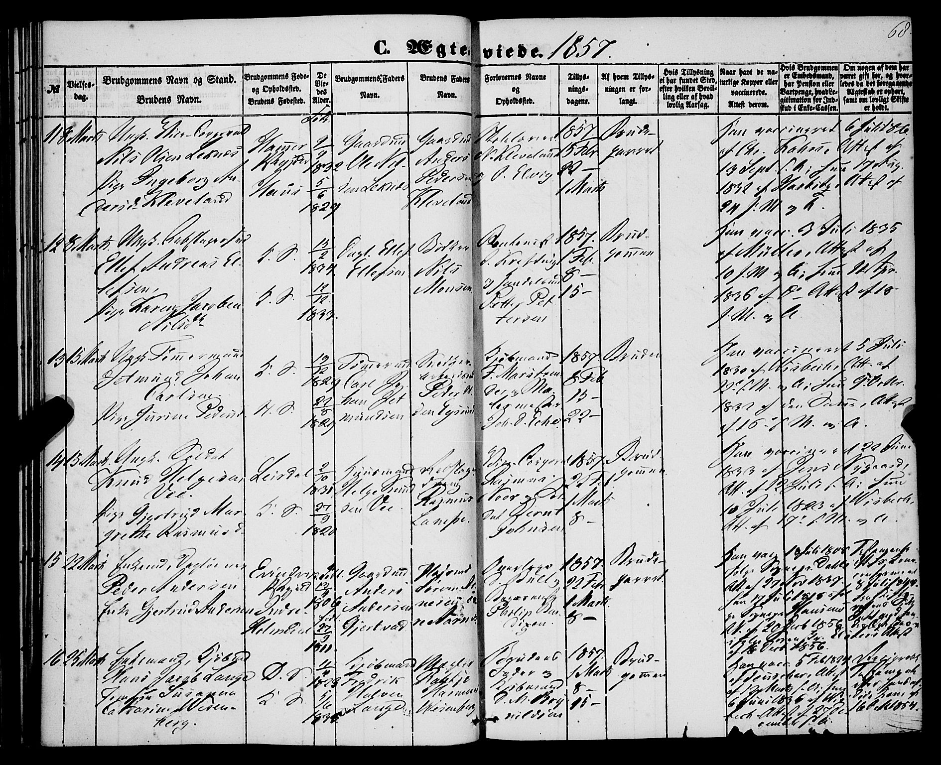 Korskirken sokneprestembete, AV/SAB-A-76101/H/Haa/L0035: Ministerialbok nr. D 2, 1852-1867, s. 68