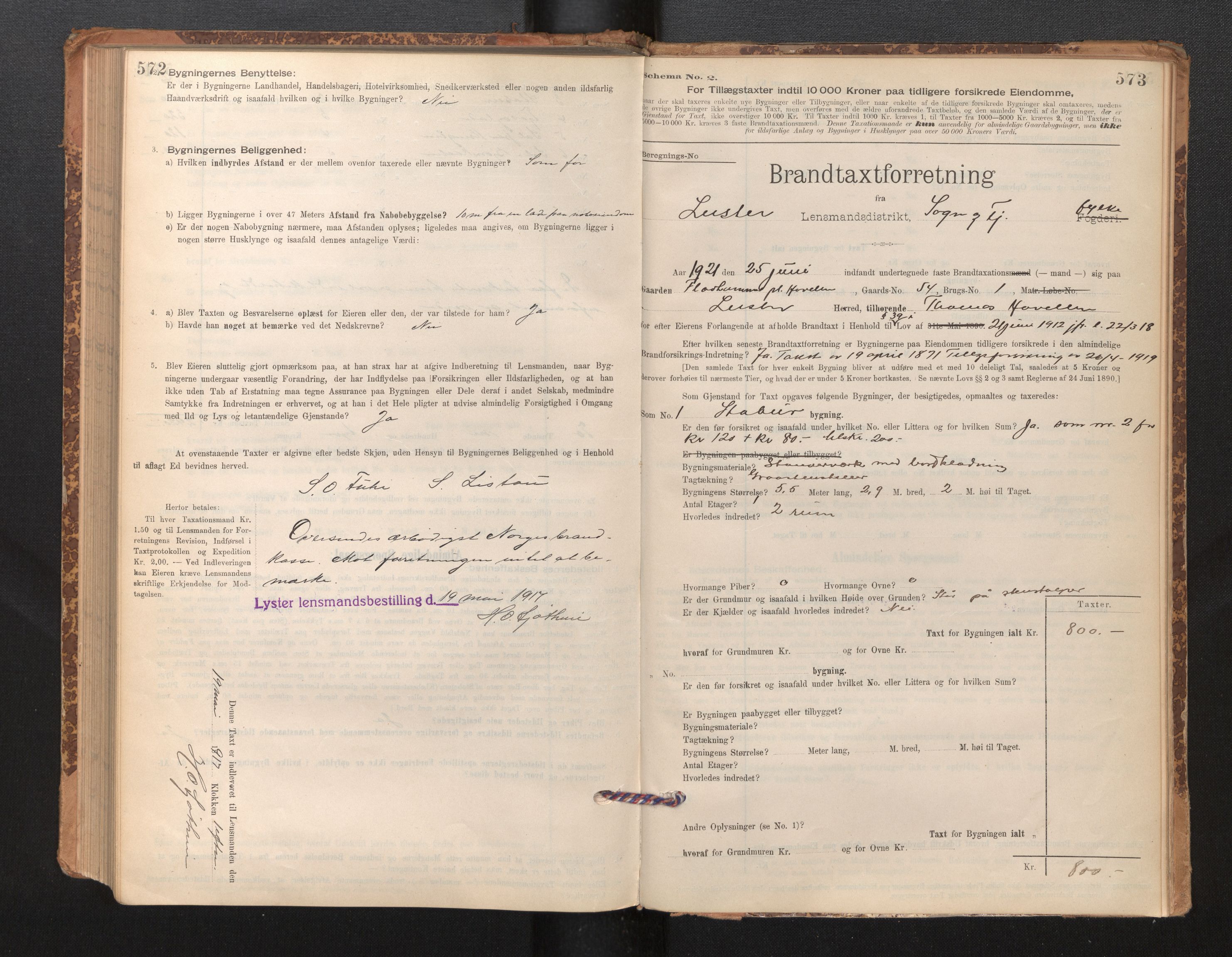 Lensmannen i Luster, AV/SAB-A-29301/0012/L0007: Branntakstprotokoll, skjematakst, 1895-1935, s. 572-573