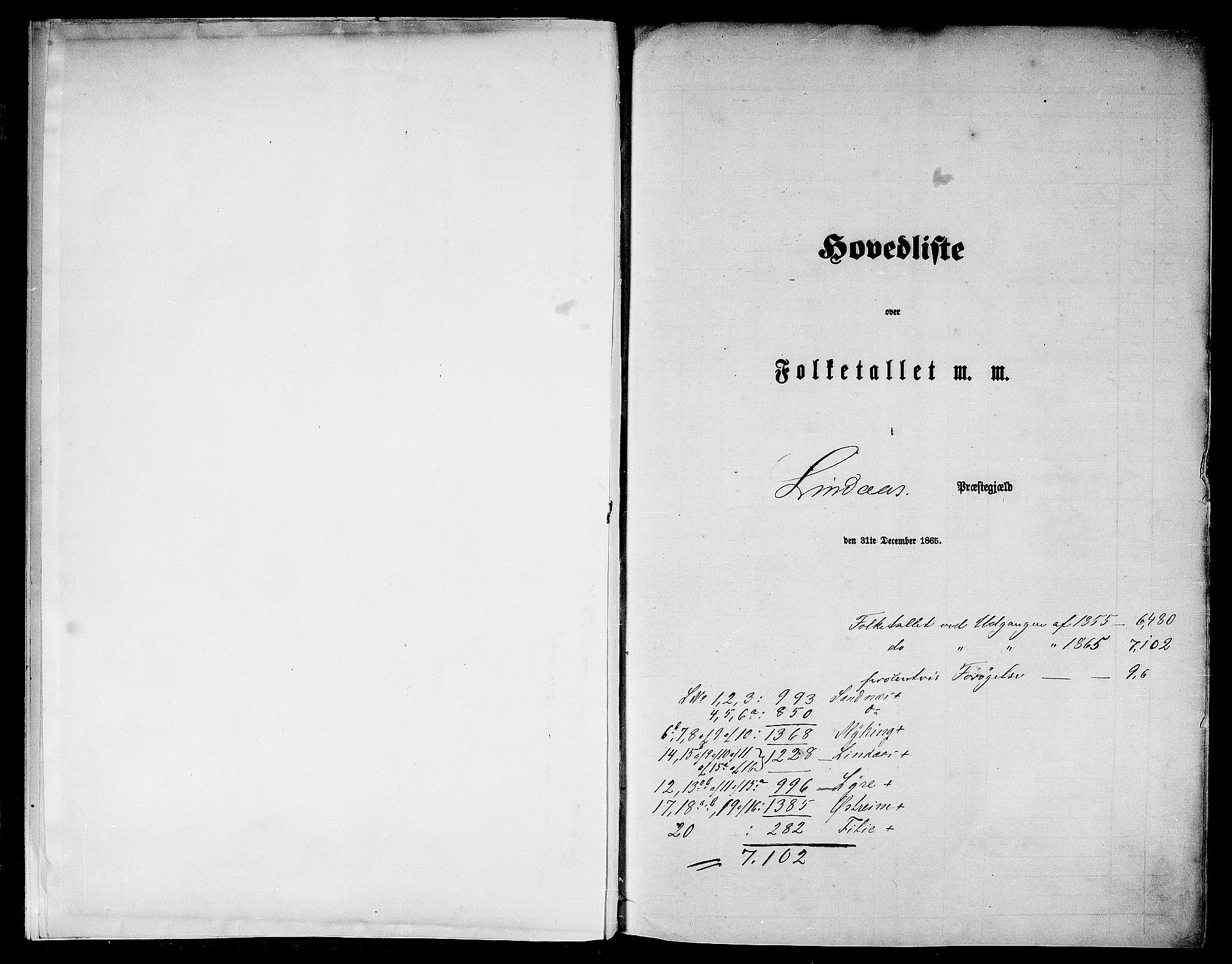 RA, Folketelling 1865 for 1263P Lindås prestegjeld, 1865, s. 5