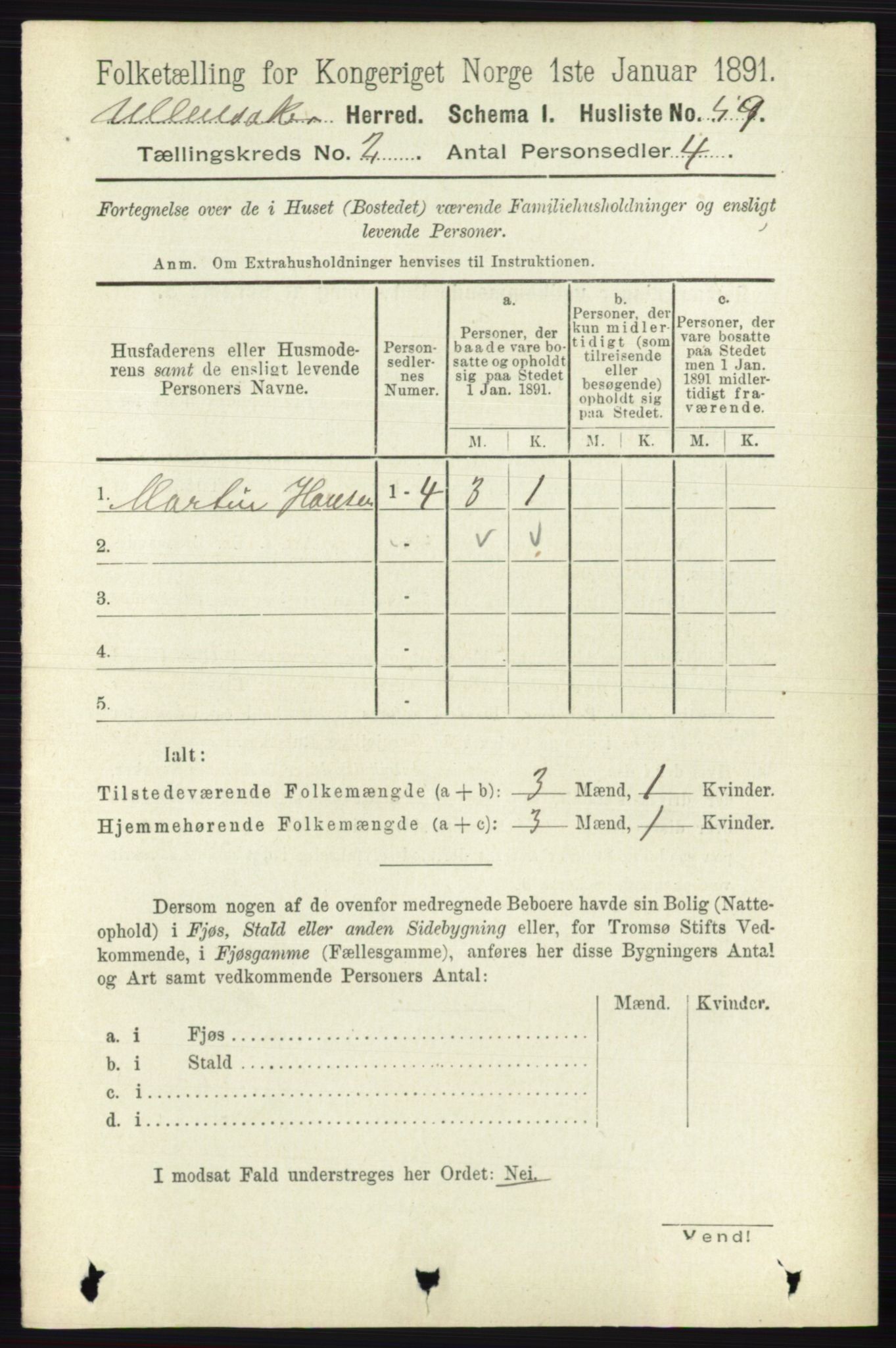 RA, Folketelling 1891 for 0235 Ullensaker herred, 1891, s. 692