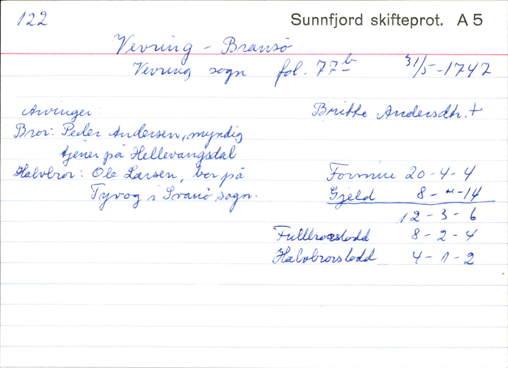 Skiftekort ved Statsarkivet i Bergen, SAB/SKIFTEKORT/003/L0003: Skifteprotokoll nr. 4-5, 1737-1751, s. 715