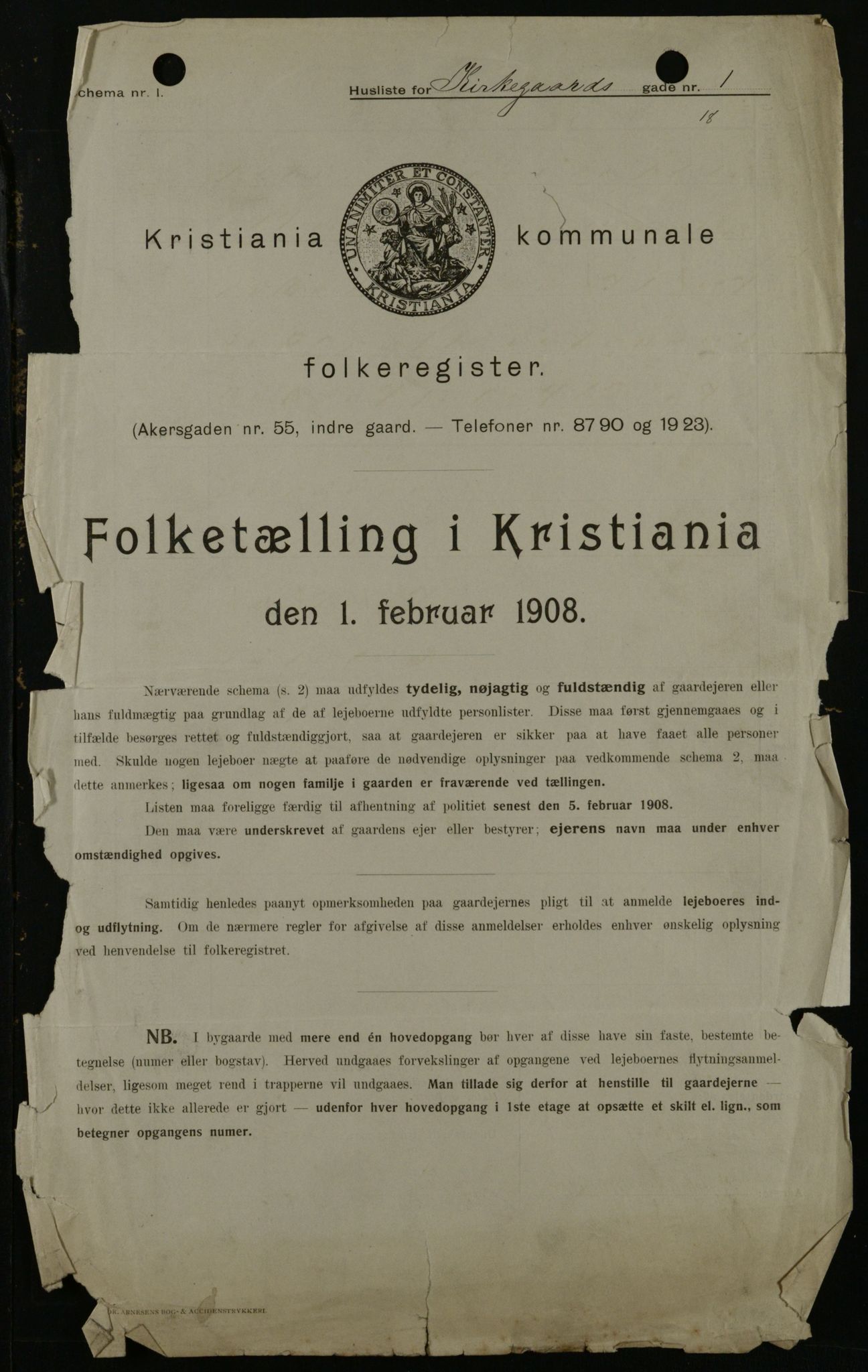 OBA, Kommunal folketelling 1.2.1908 for Kristiania kjøpstad, 1908, s. 44801