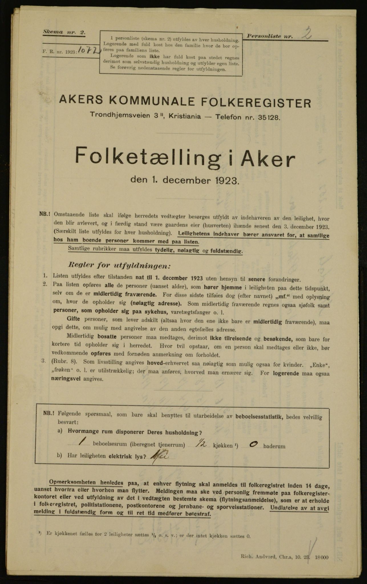 , Kommunal folketelling 1.12.1923 for Aker, 1923, s. 14548