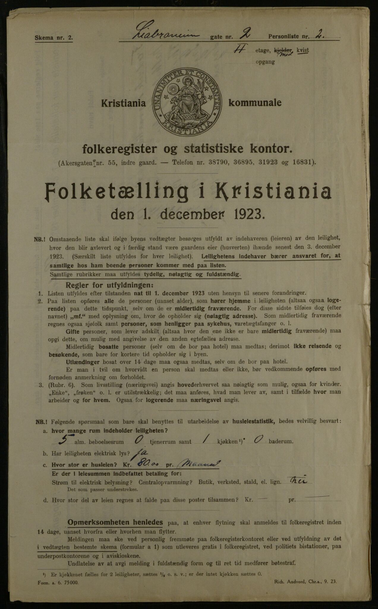 OBA, Kommunal folketelling 1.12.1923 for Kristiania, 1923, s. 64282